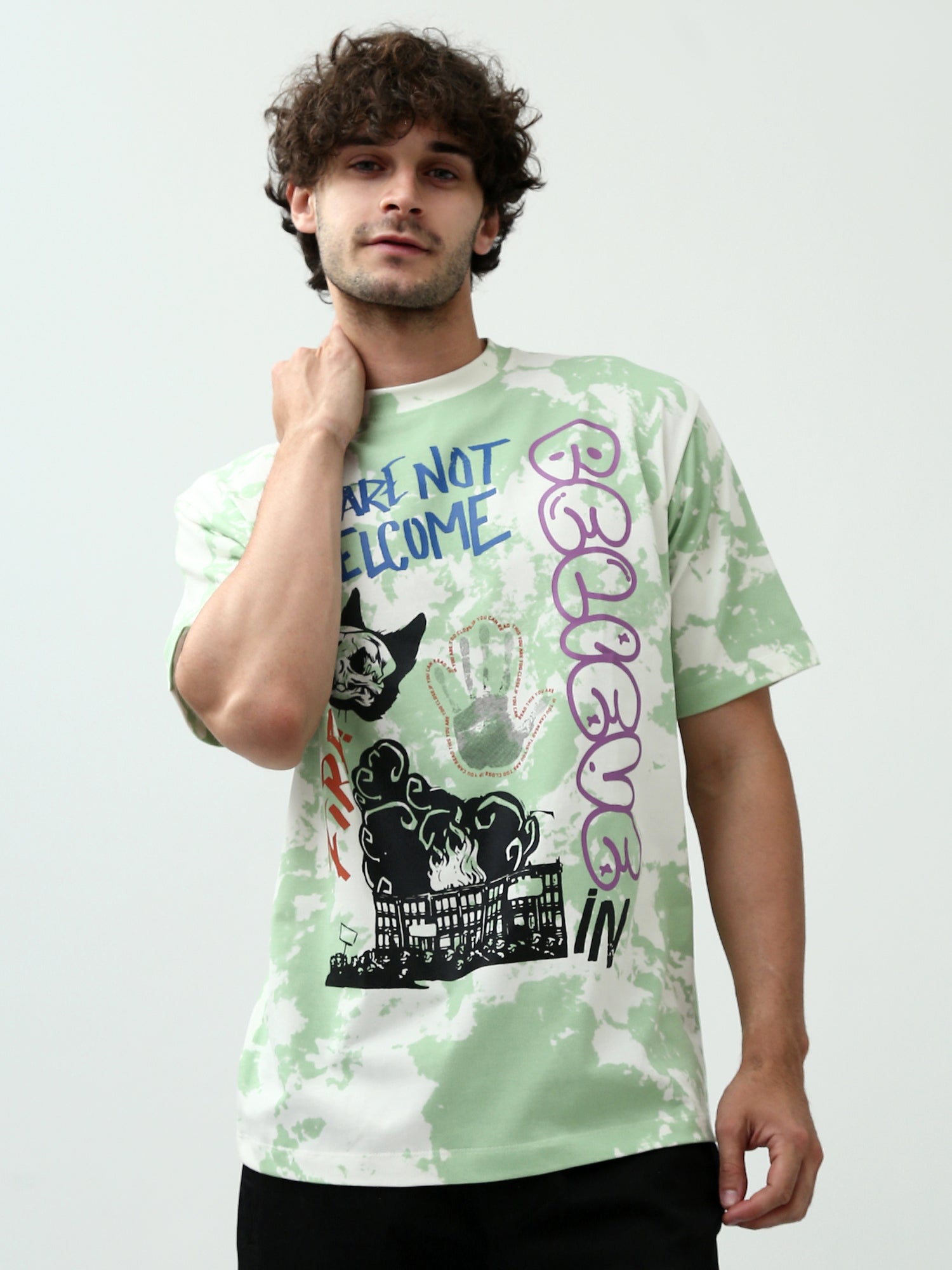 T-shirt pour homme à manches courtes avec impression distinctive -TSH24SARO20130TM1