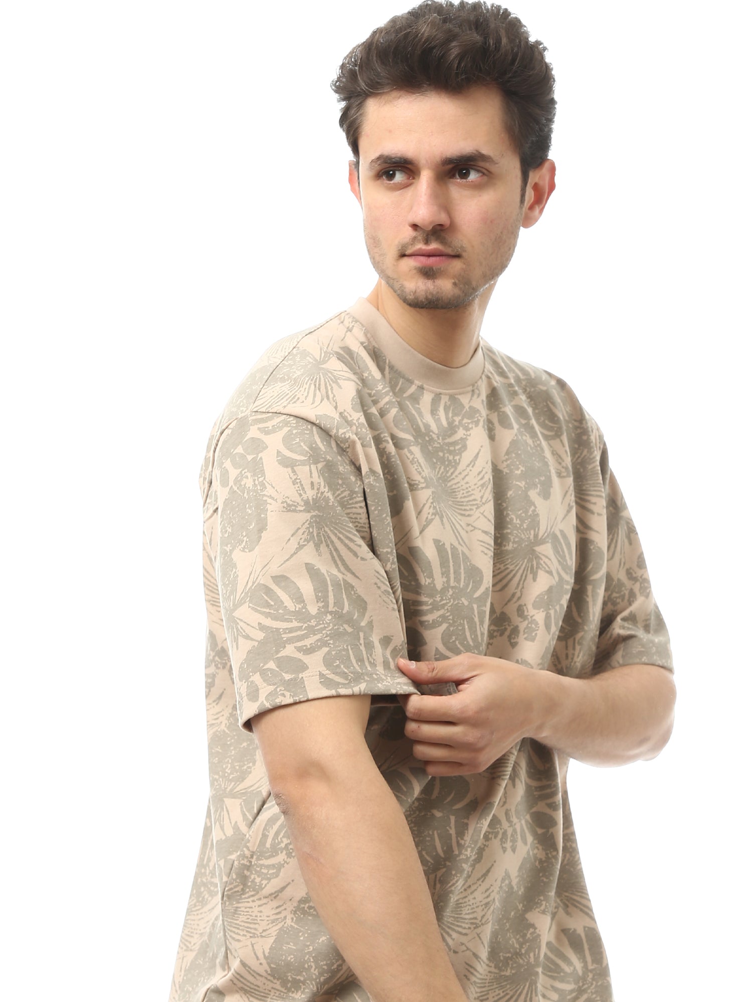 T-shirt pour hommes à manches courtes, motif tropical - TSH24SARO20985TM1