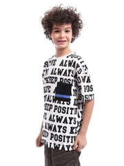 T-shirt enfant à imprimés colorés avec slogans amusants - TSH24SARO32581TB1