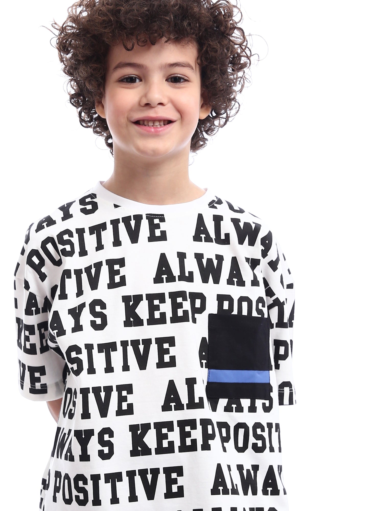 T-shirt enfant à imprimés colorés avec slogans amusants - TSH24SARO32581TB1