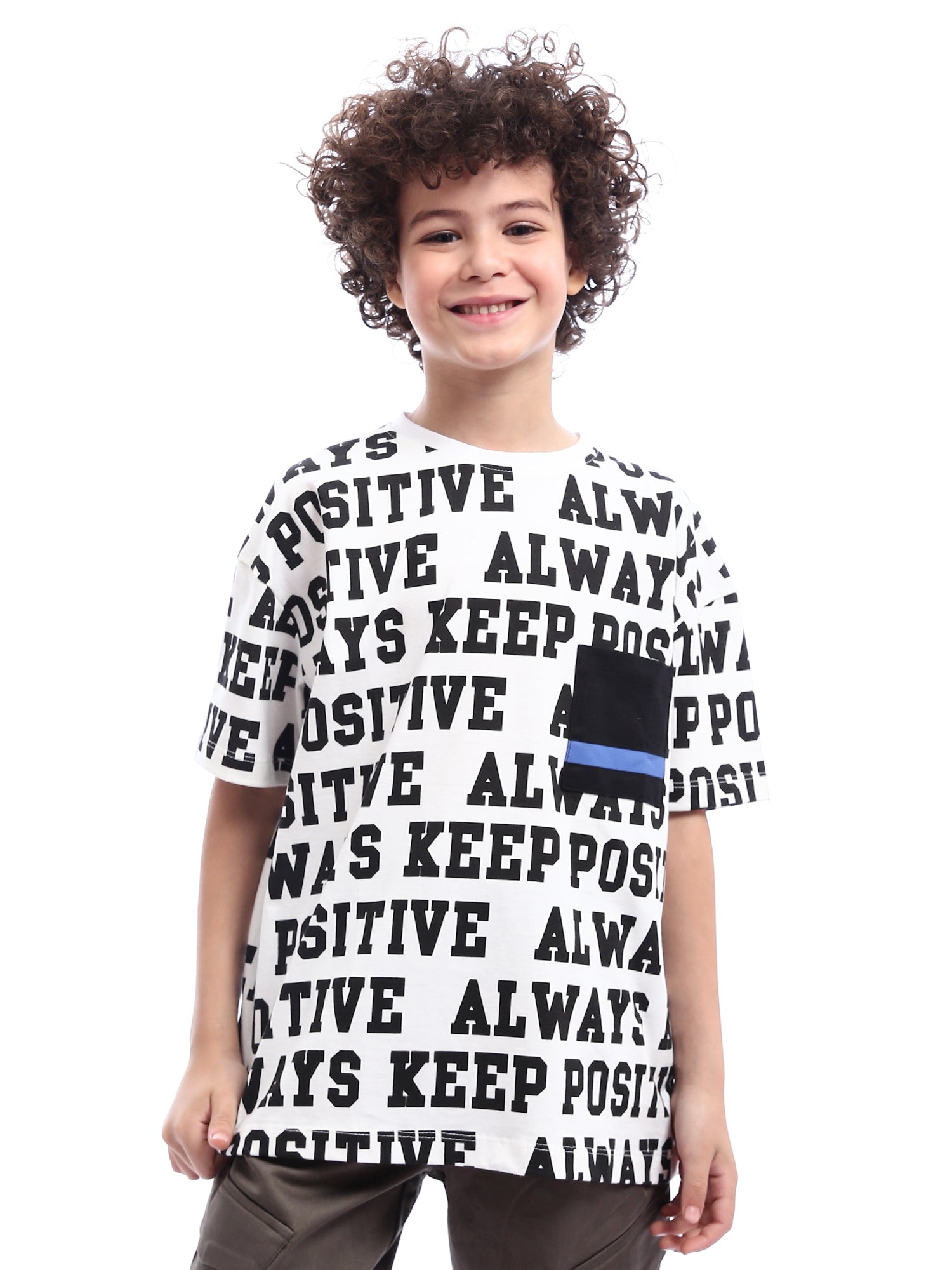 T-shirt enfant à imprimés colorés avec slogans amusants - TSH24SARO32581TB1