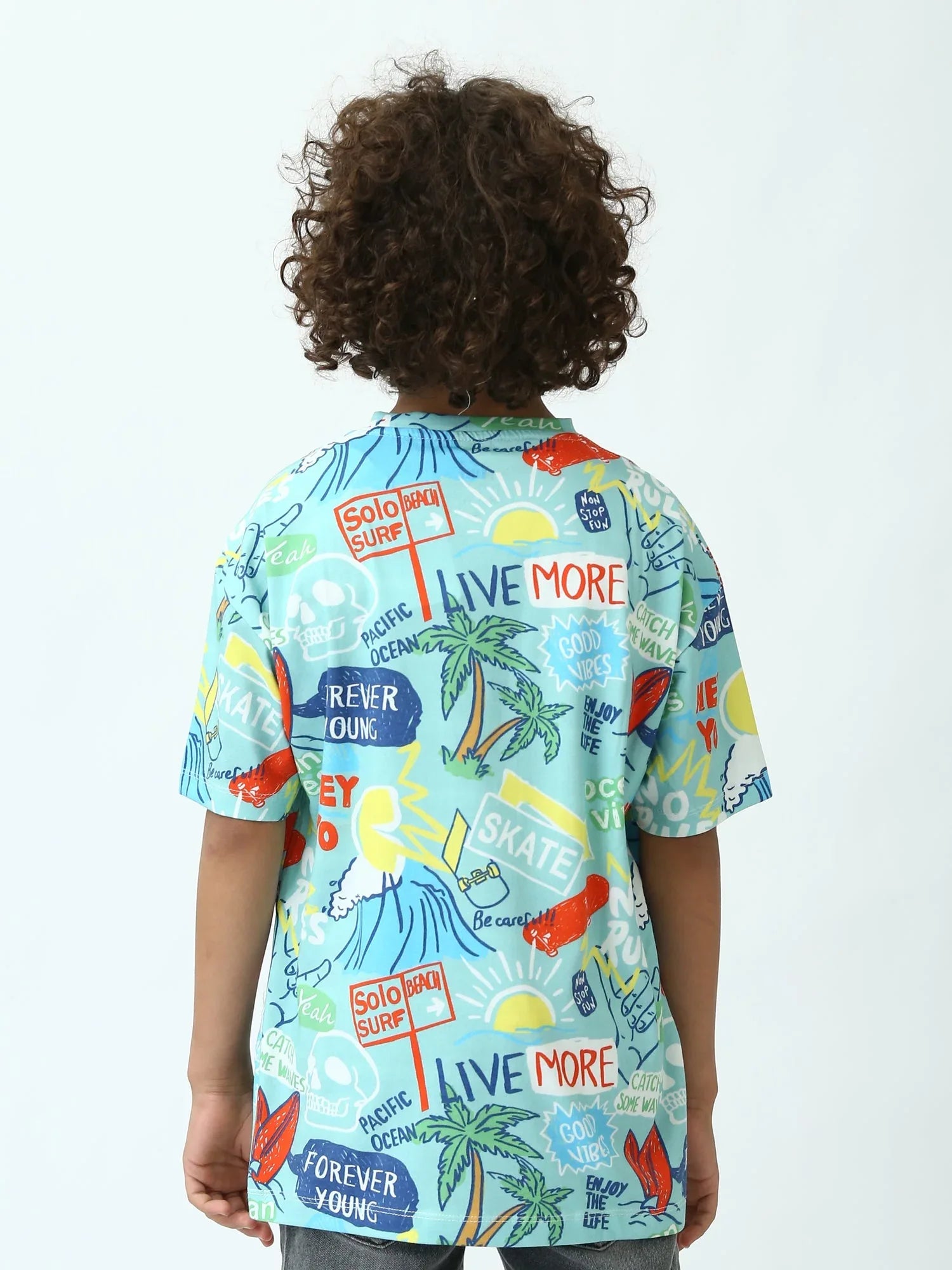 T-shirt ado garçon imprimé surf streetwear manches courtesTSH24SARO75248MJ1 - Justyol