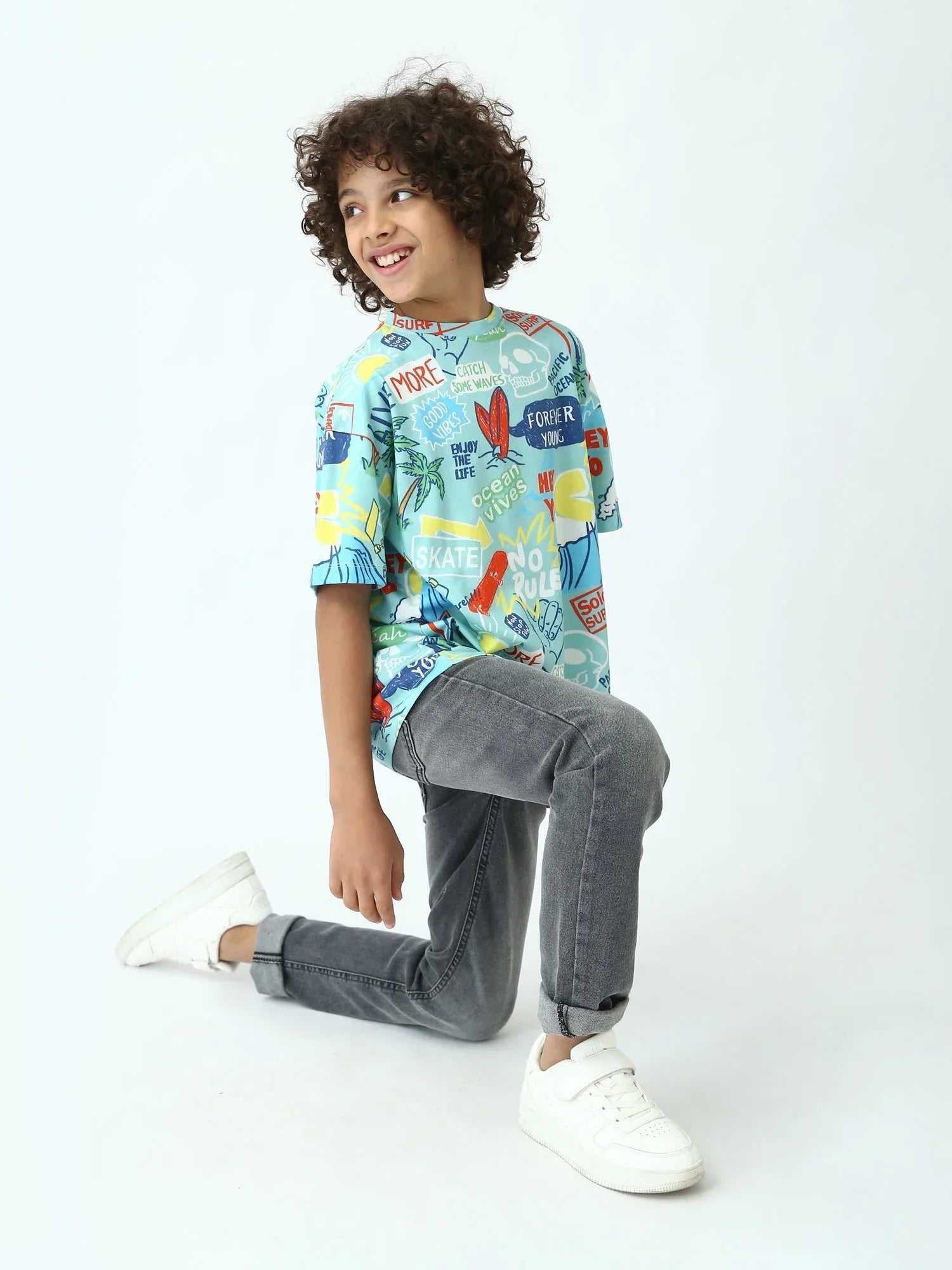 T-shirt ado garçon imprimé surf streetwear manches courtesTSH24SARO75248MJ1 - Justyol