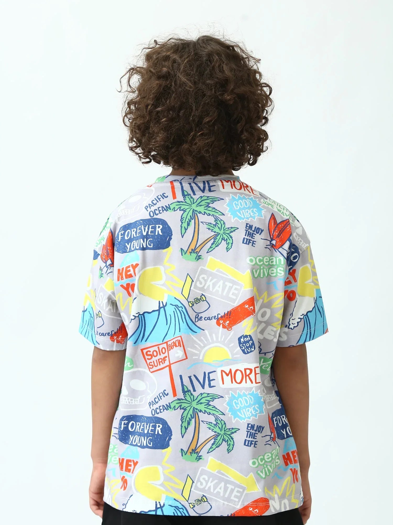T-shirt ado garçon imprimé surf streetwear manches courtesTSH24SARO75248MJ1 - Justyol