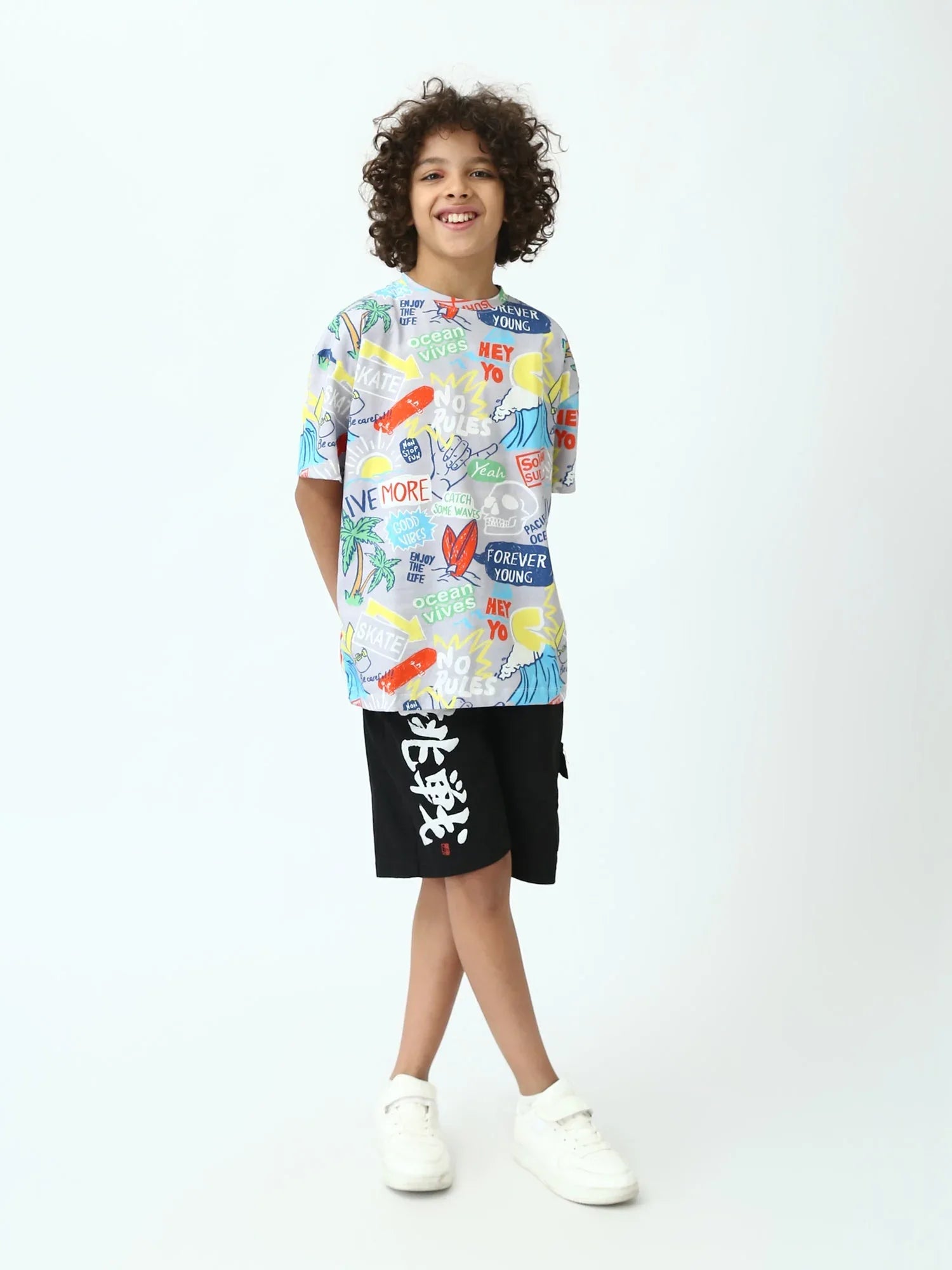 T-shirt ado garçon imprimé surf streetwear manches courtesTSH24SARO75248MJ1 - Justyol