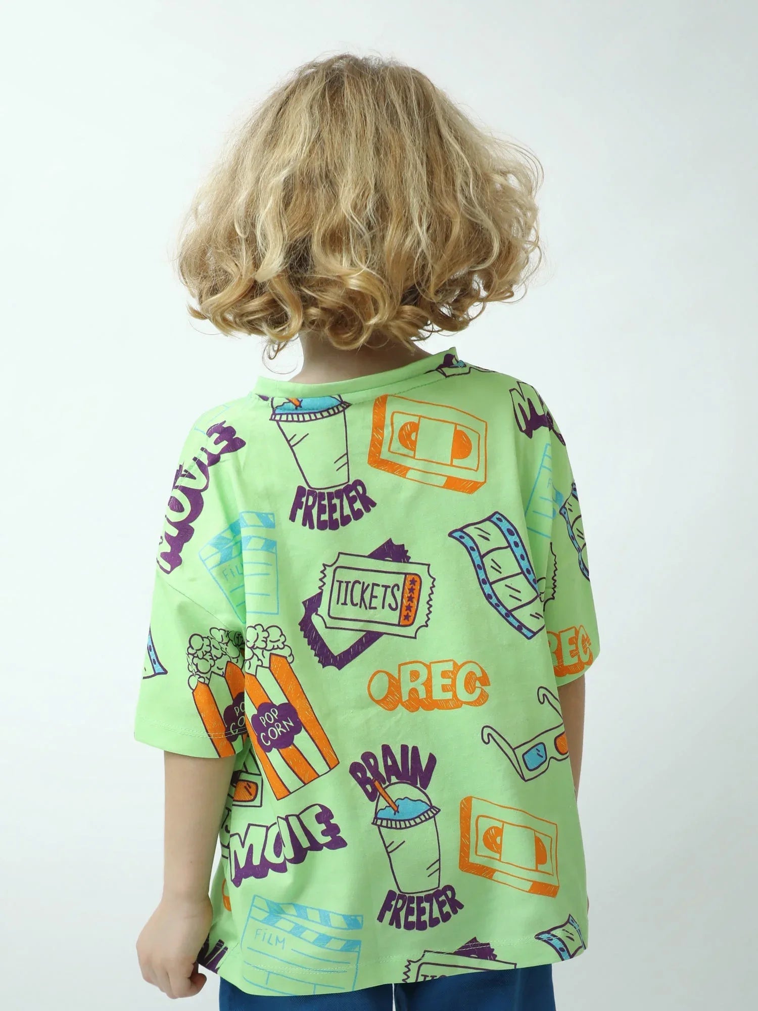 T-shirt Garçon Imprimé Cinéma – Popcorn & Tickets (Manches Courtes) - TSH24SARO75261MB1 - Justyol