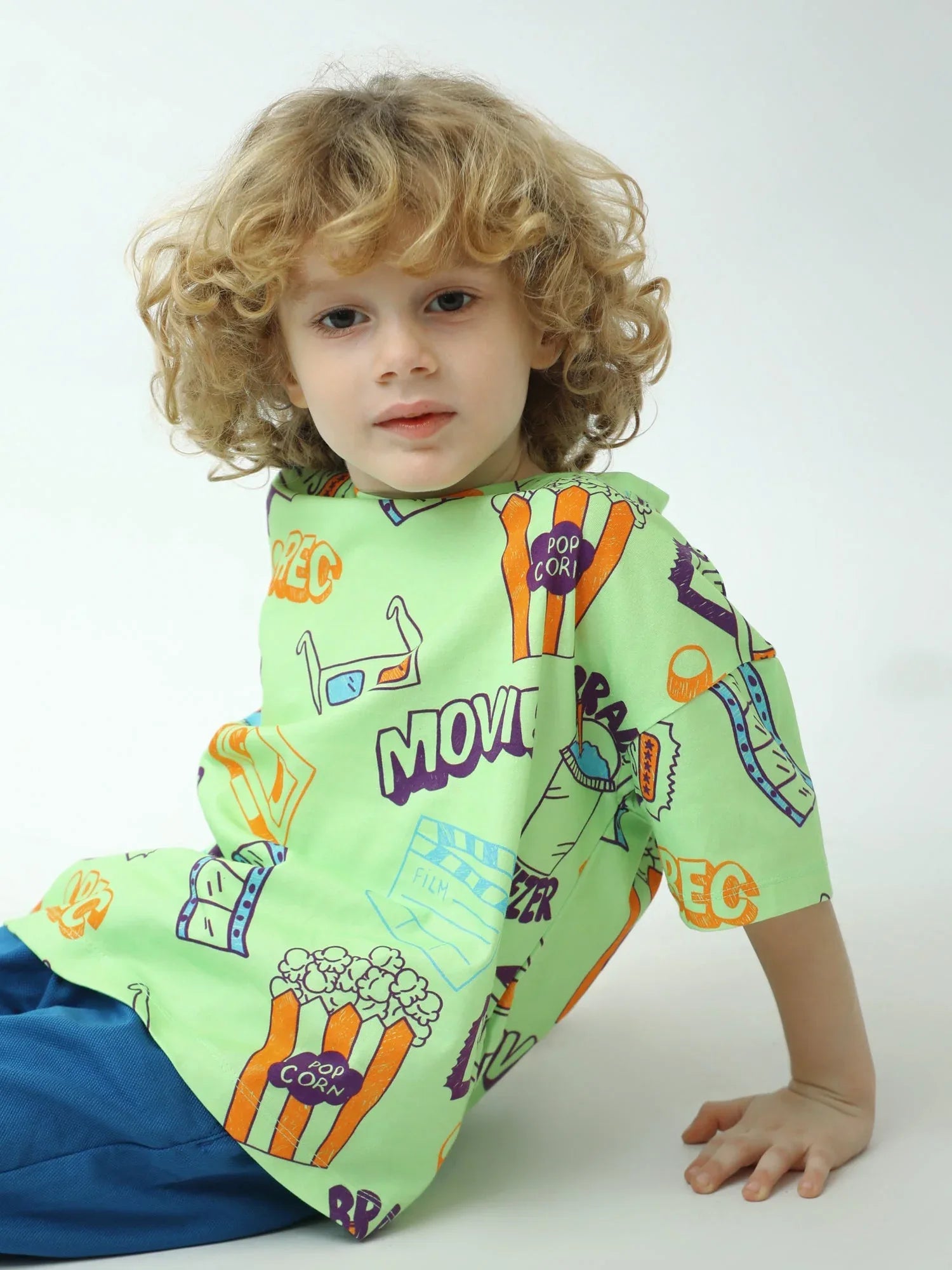 T-shirt Garçon Imprimé Cinéma – Popcorn & Tickets (Manches Courtes) - TSH24SARO75261MB1 - Justyol