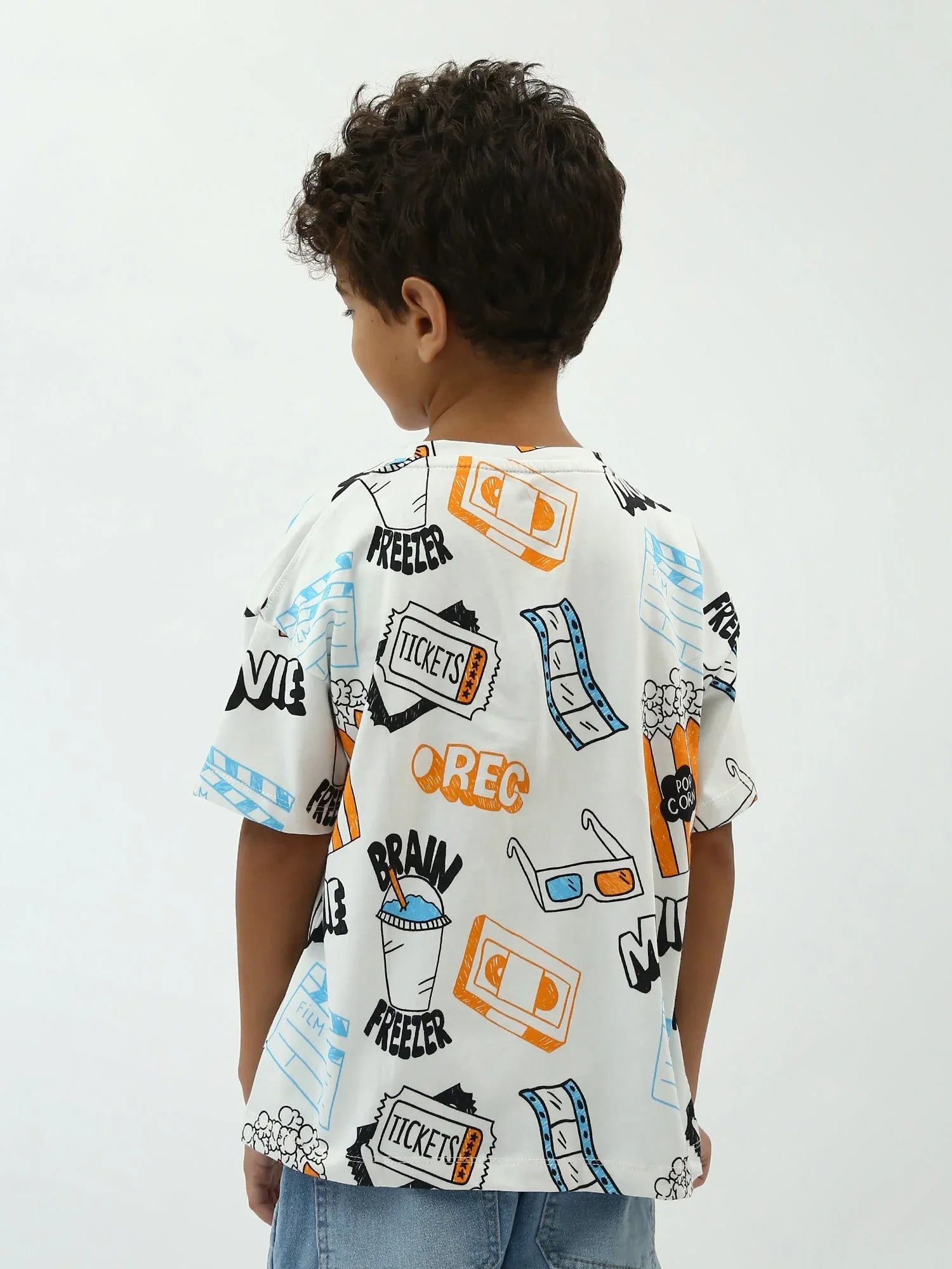 T-shirt Garçon Imprimé Cinéma – Popcorn & Tickets (Manches Courtes) - TSH24SARO75261MB1 - Justyol