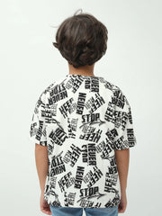 T-shirt garçon imprimé streetwear all-over manches courtes col rond - TSH24SARO75280MB1 - Justyol