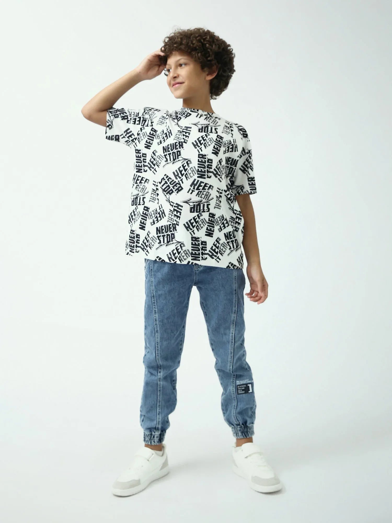 T-shirt ado garçon imprimé all-over Keep It Real, manches courtes - TSH24SARO75280MJ1 - Justyol