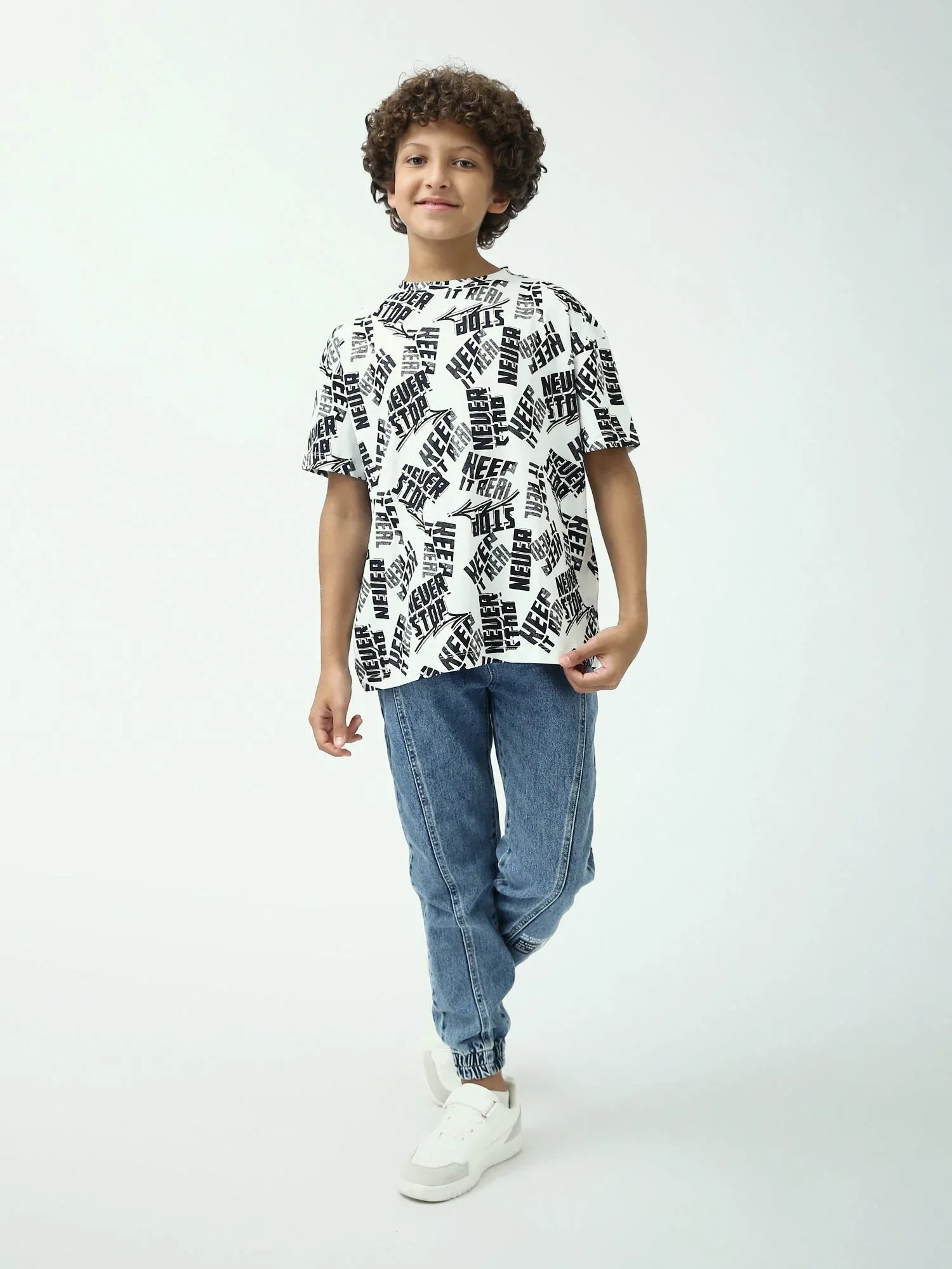 T-shirt ado garçon imprimé all-over Keep It Real, manches courtes - TSH24SARO75280MJ1 - Justyol