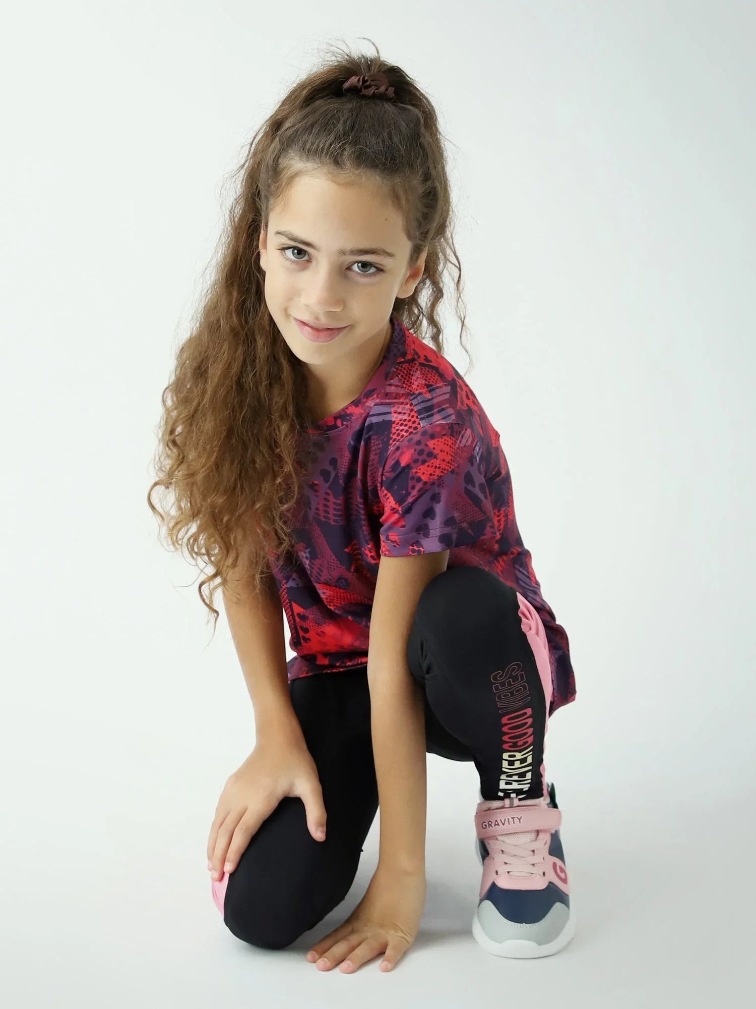T-shirt ado fille à manches courtes, imprimé all-over étoiles & motifs – TSH24SARR71081MR1 - Justyol