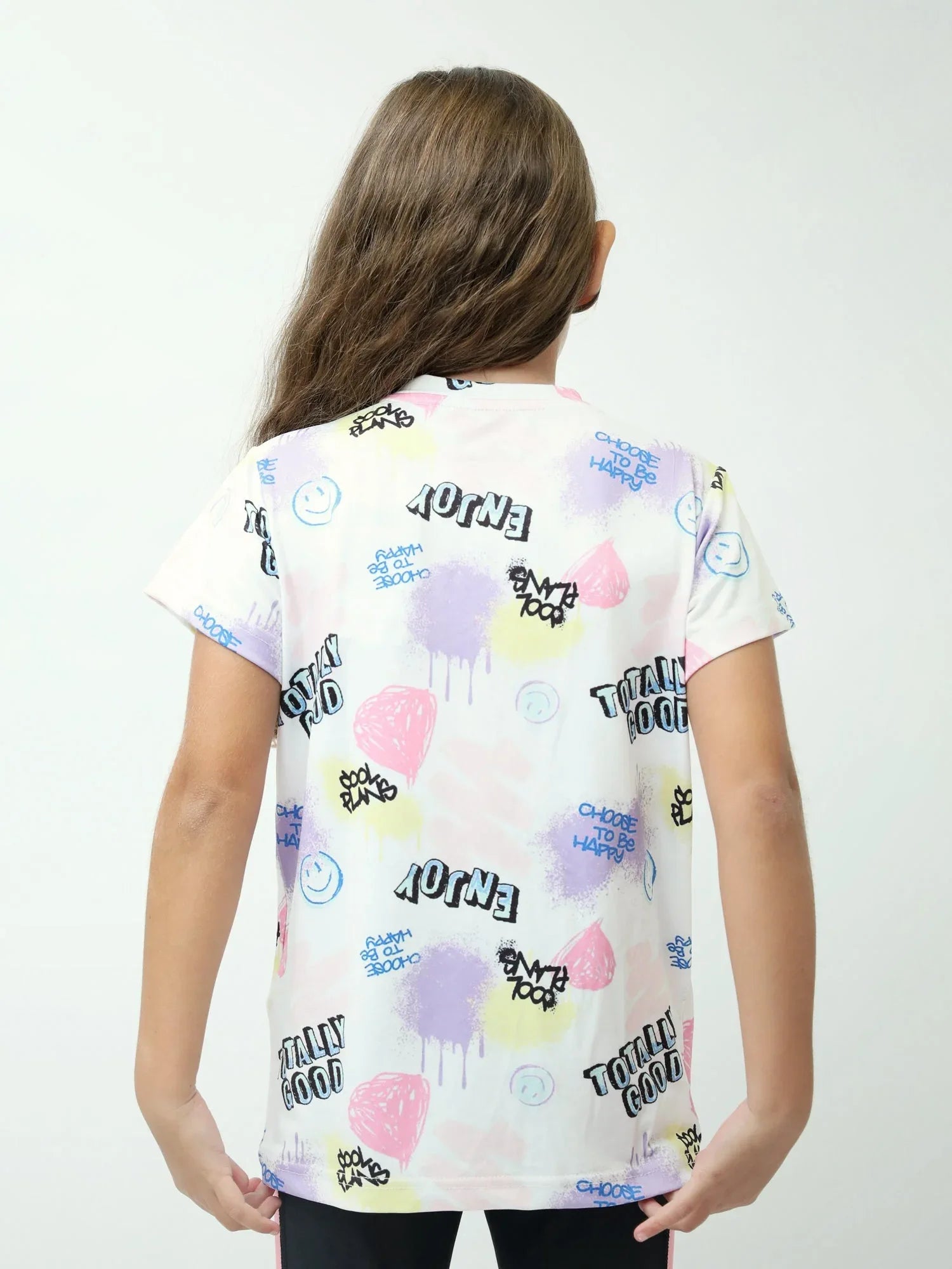 T-shirt fille à manches courtes, imprimé all-over Totally Good – TSH24SARR71085MG1 - Justyol