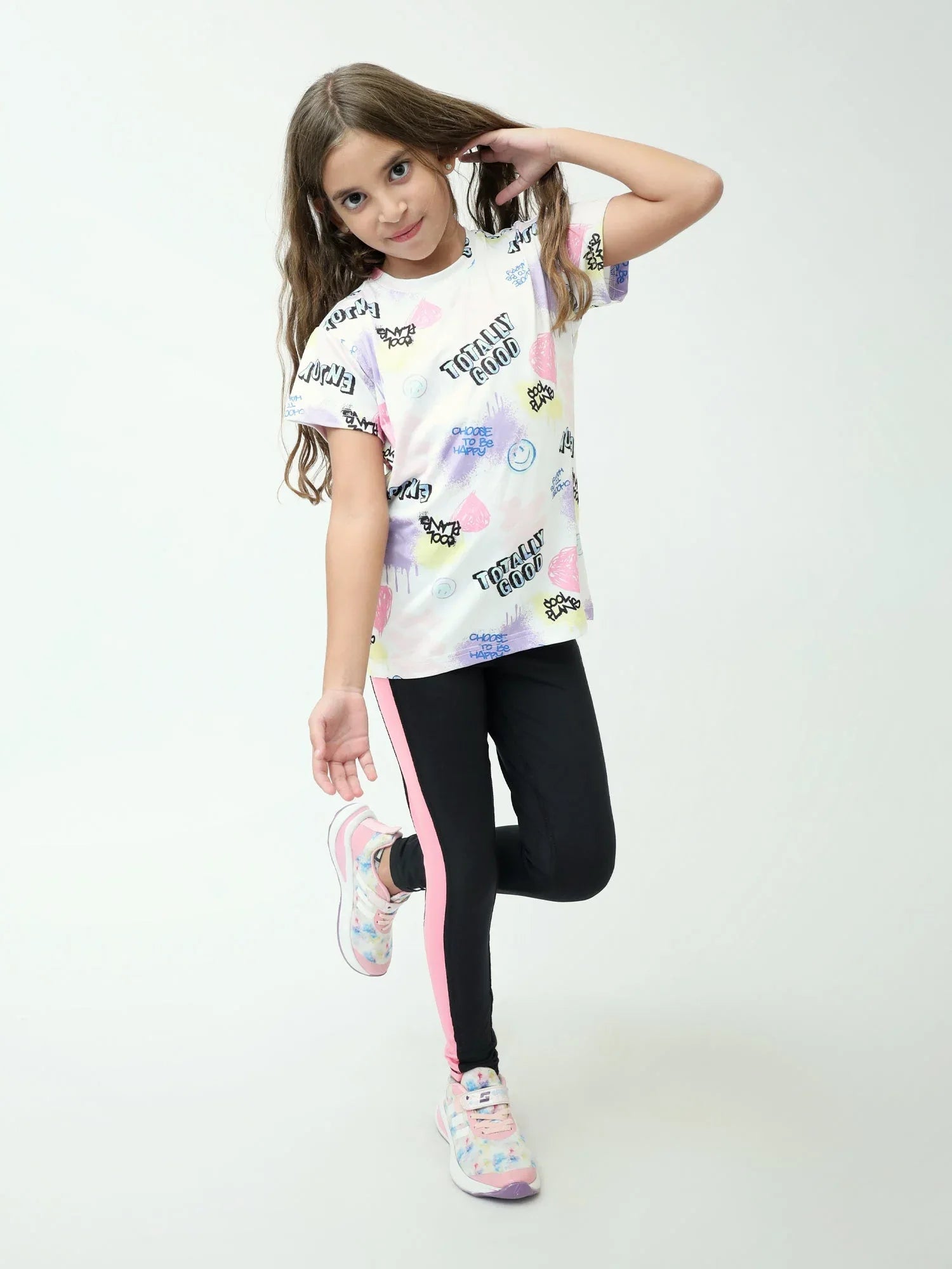 T-shirt fille à manches courtes, imprimé all-over Totally Good – TSH24SARR71085MG1 - Justyol