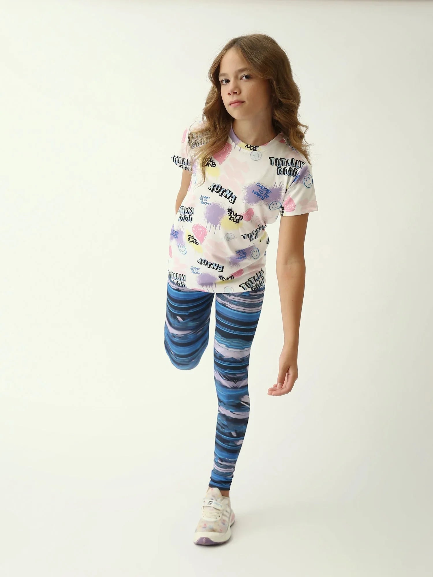 T-shirt ado fille à manches courtes, imprimé all-over Street Pop – TSH24SARR71085MR1 - Justyol