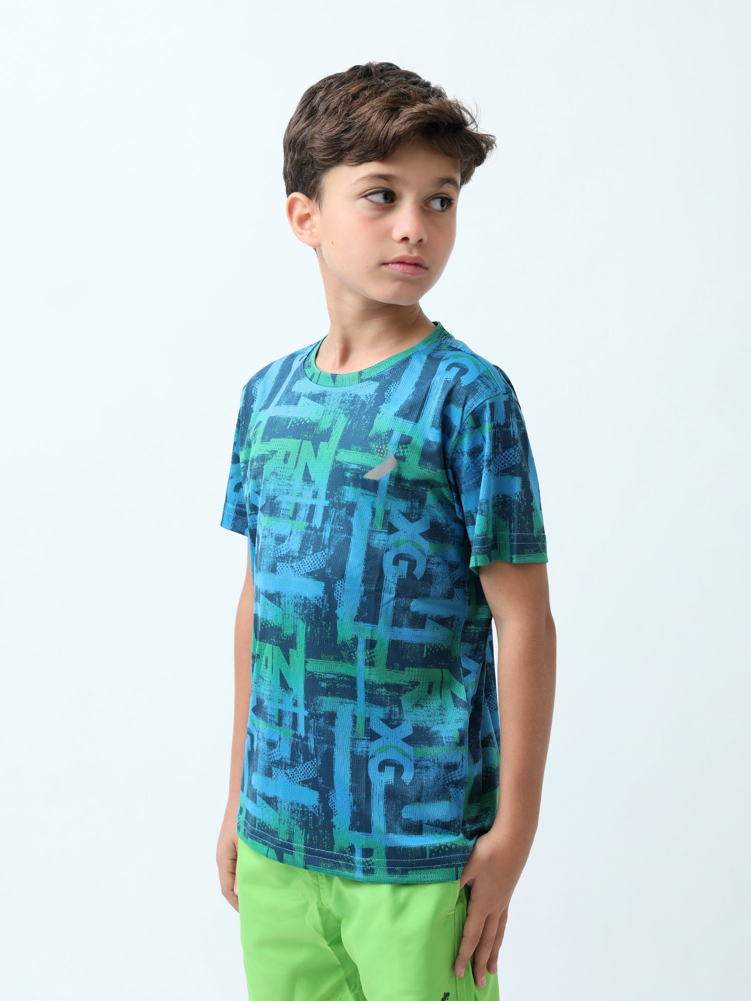 T-shirt ado garçon bleu imprimé street – col rond, style sporty - TSH24SARS75661MJ1