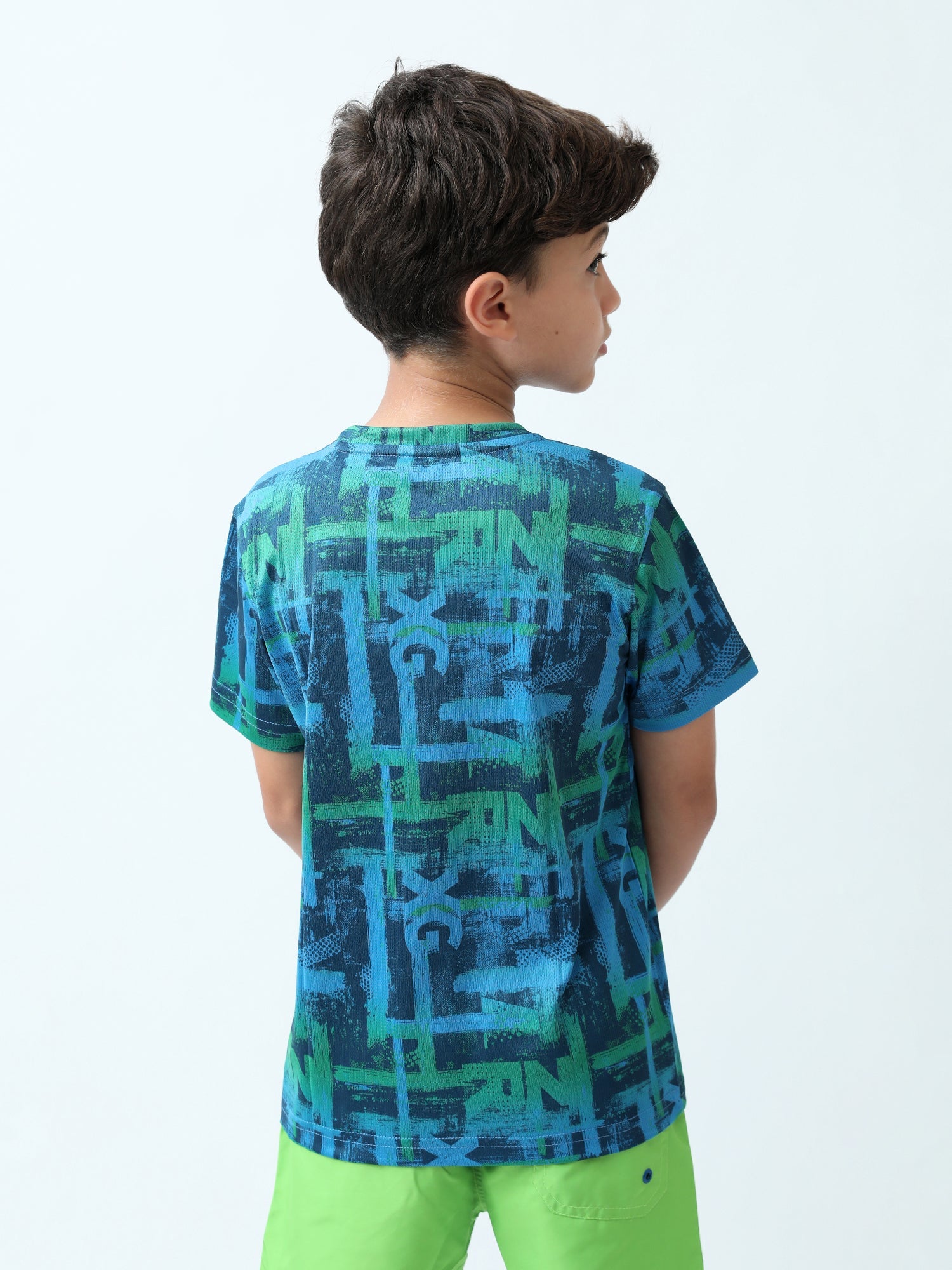 T-shirt ado garçon bleu imprimé street – col rond, style sporty - TSH24SARS75661MJ1