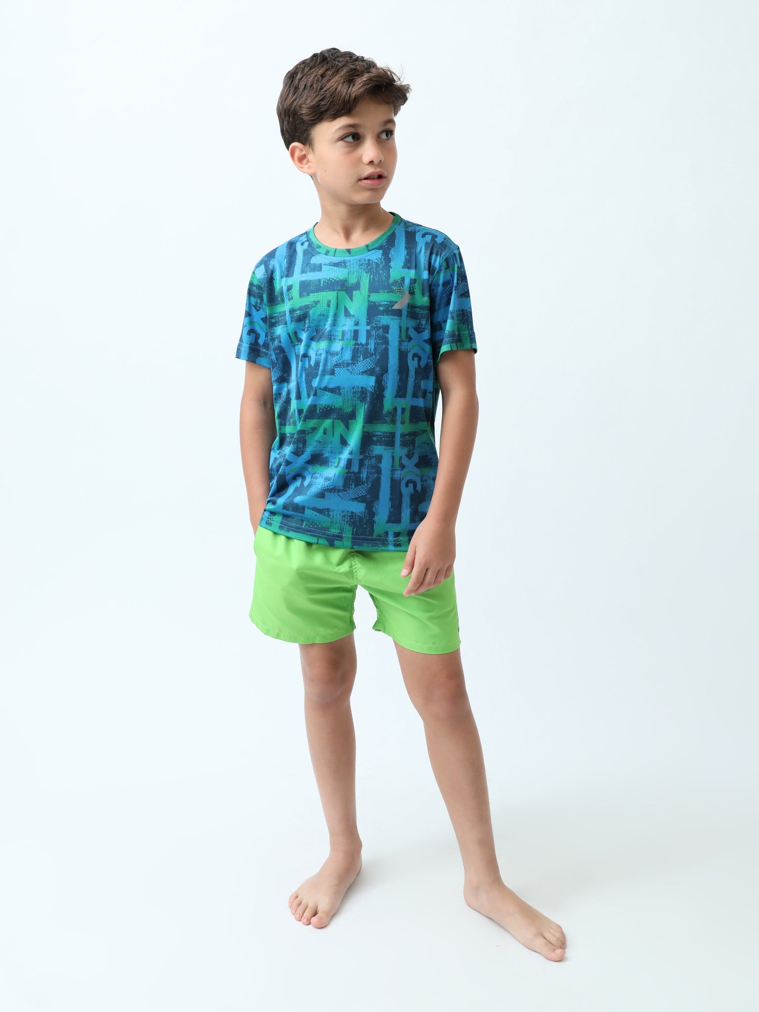 T-shirt ado garçon bleu imprimé street – col rond, style sporty - TSH24SARS75661MJ1