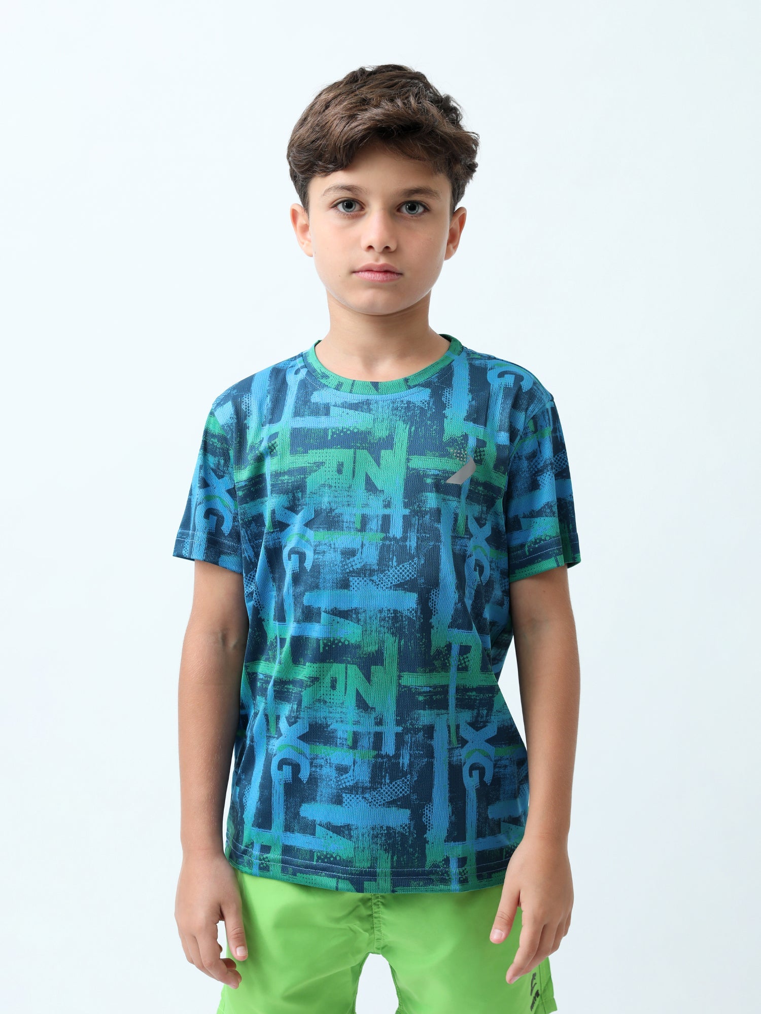 T-shirt ado garçon bleu imprimé street – col rond, style sporty - TSH24SARS75661MJ1