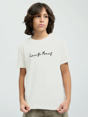 T-shirt Garçon à Manches Courtes avec Message Imprimé – TSH24SBRO20006TB1