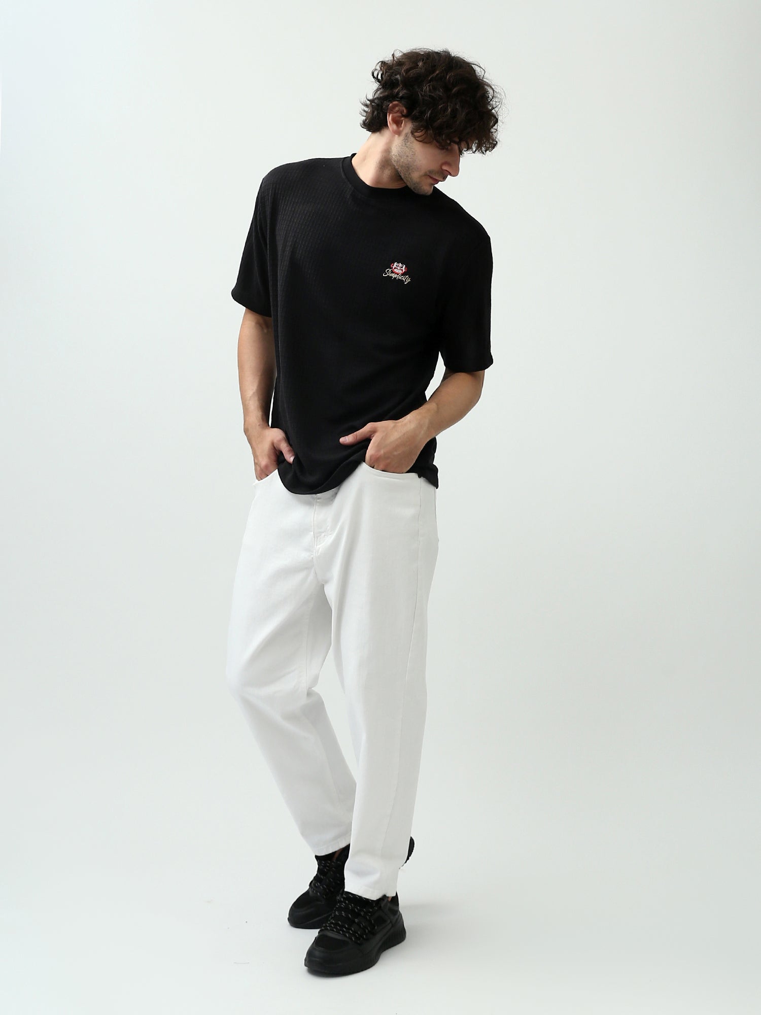 T-shirt pour homme noir élégant - TSH24SBRO20010TM1