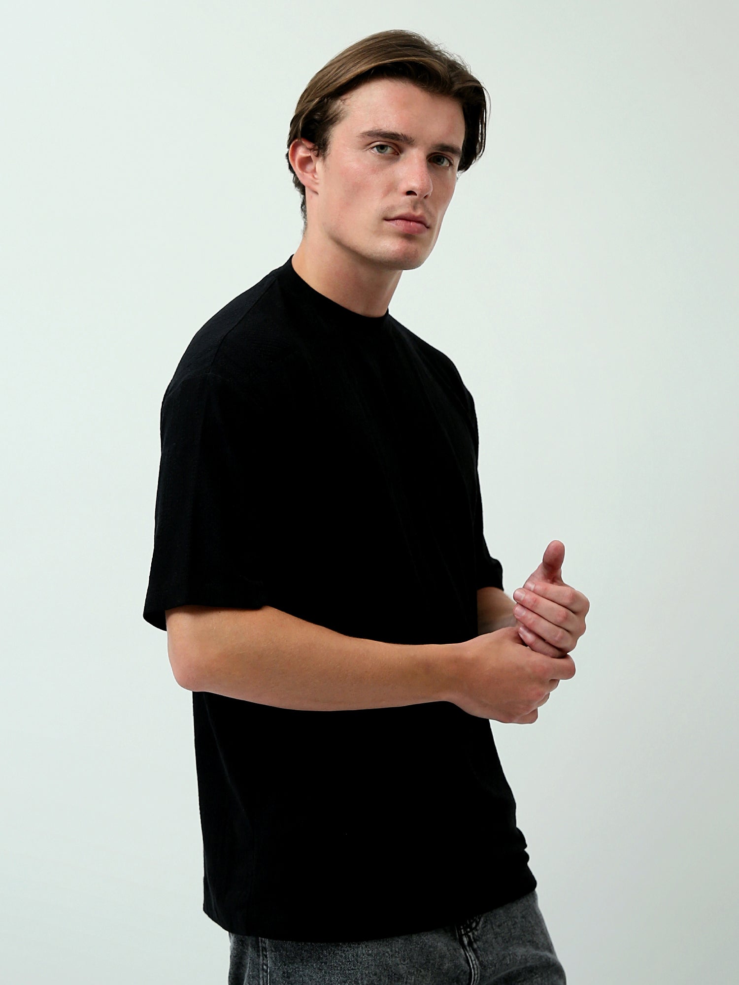 T-shirt Homme Oversized Fit – Noir – TSH24SBRO20083TM1