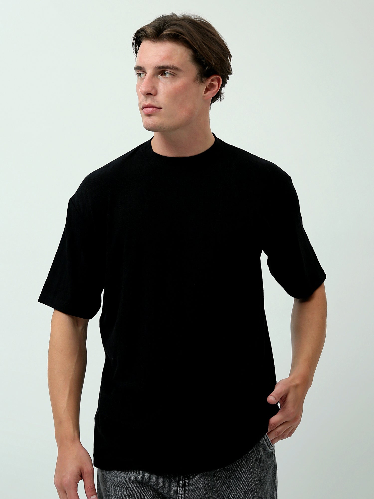 T-shirt Homme Oversized Fit – Noir – TSH24SBRO20083TM1