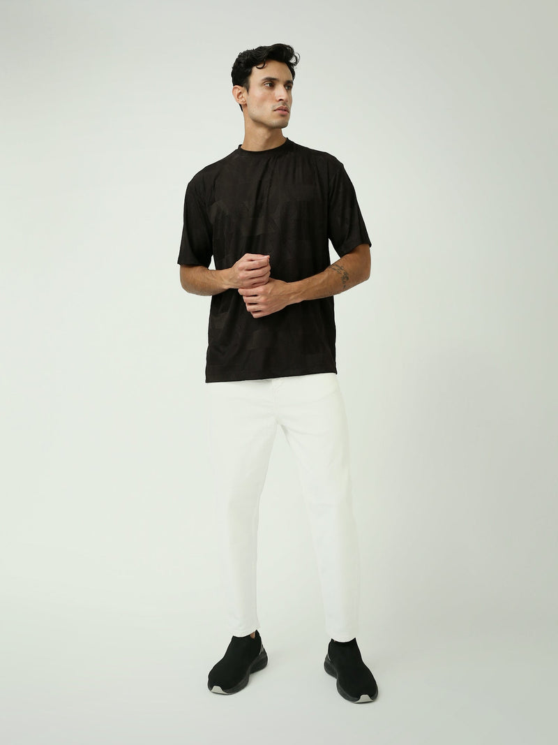 T-shirt Homme – Design Texturé en Noir – TSH24SBRO20085TM1