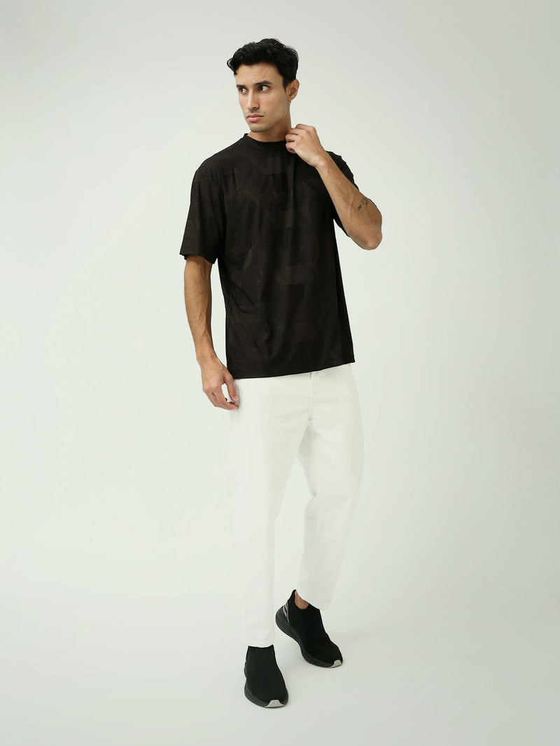 T-shirt Homme – Design Texturé en Noir – TSH24SBRO20085TM1