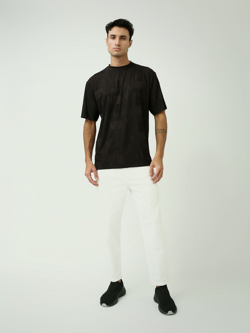 T-shirt Homme – Design Texturé en Noir – TSH24SBRO20085TM1