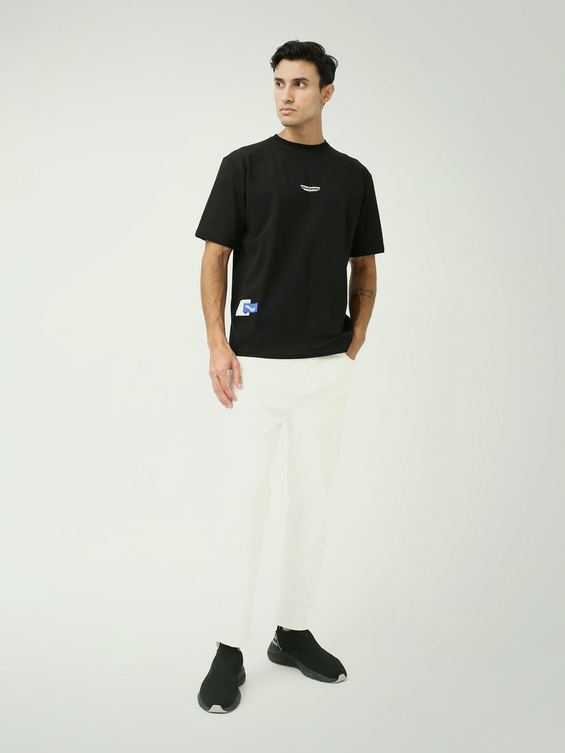 T-shirt Homme Noir "NATURE WHISPERS" – Style Minimaliste et Moderne - TSH24SBRO20173TM1