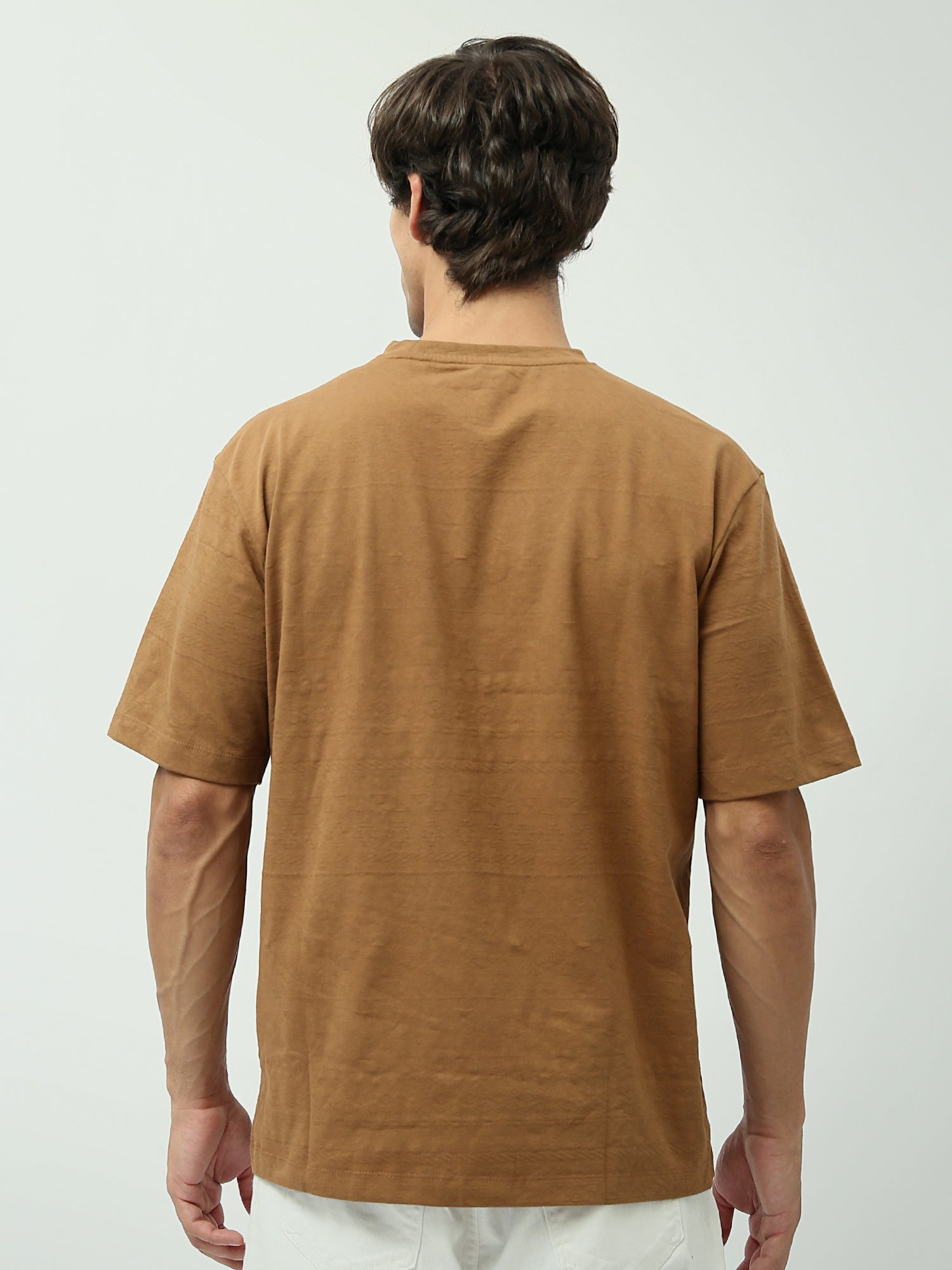 T-shirt Oversized pour homme – Couleur camel avec coupe décontractée - TSH24SBRR20074TM1