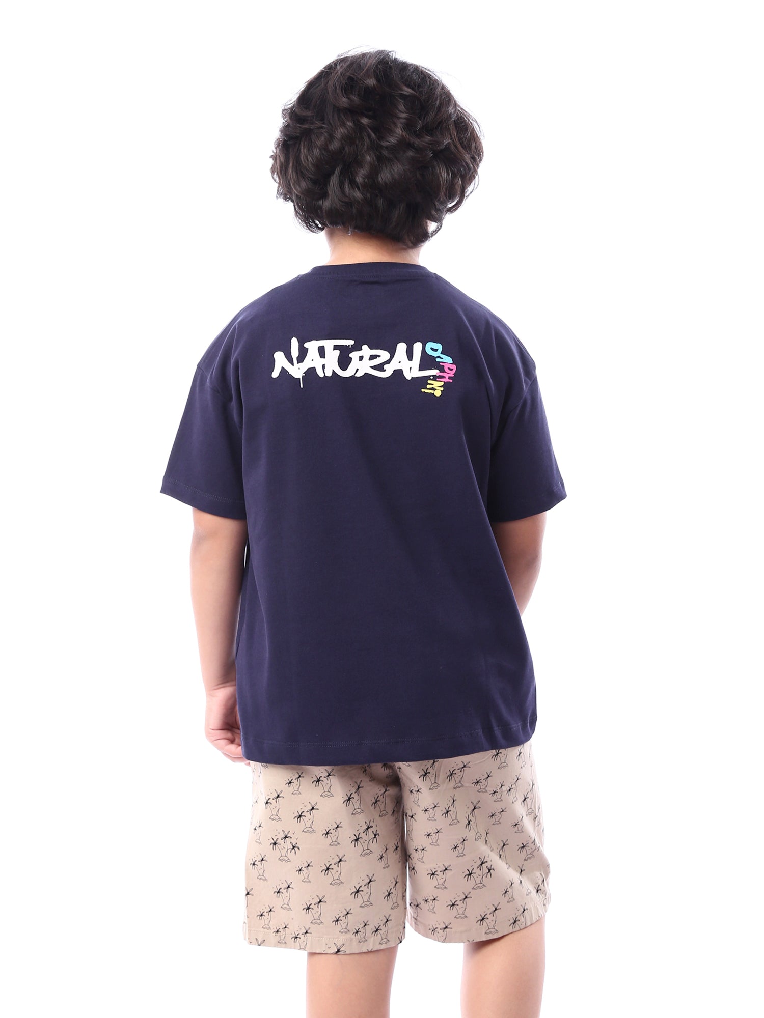 T-shirt pour garçon bleu avec impression distinctive -TSH24SCRO32614TB1