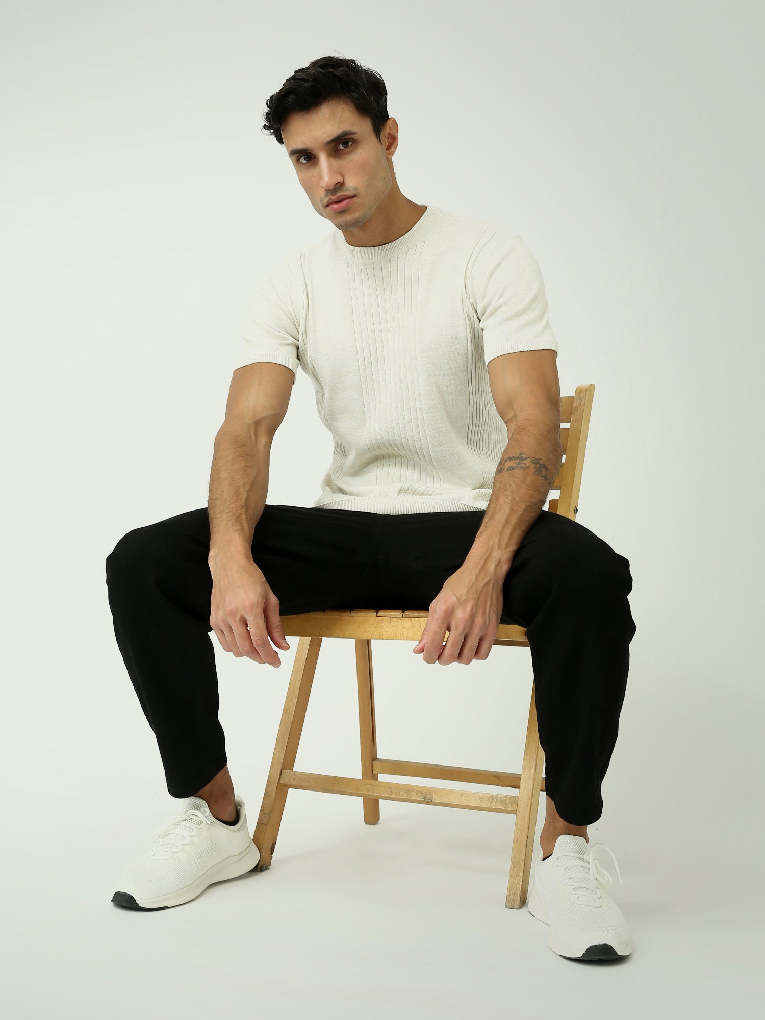 T-shirt Homme à Maille Côtelée - Élégance et Confort pour Tous les Jours - TSH24SKRR20959TM1