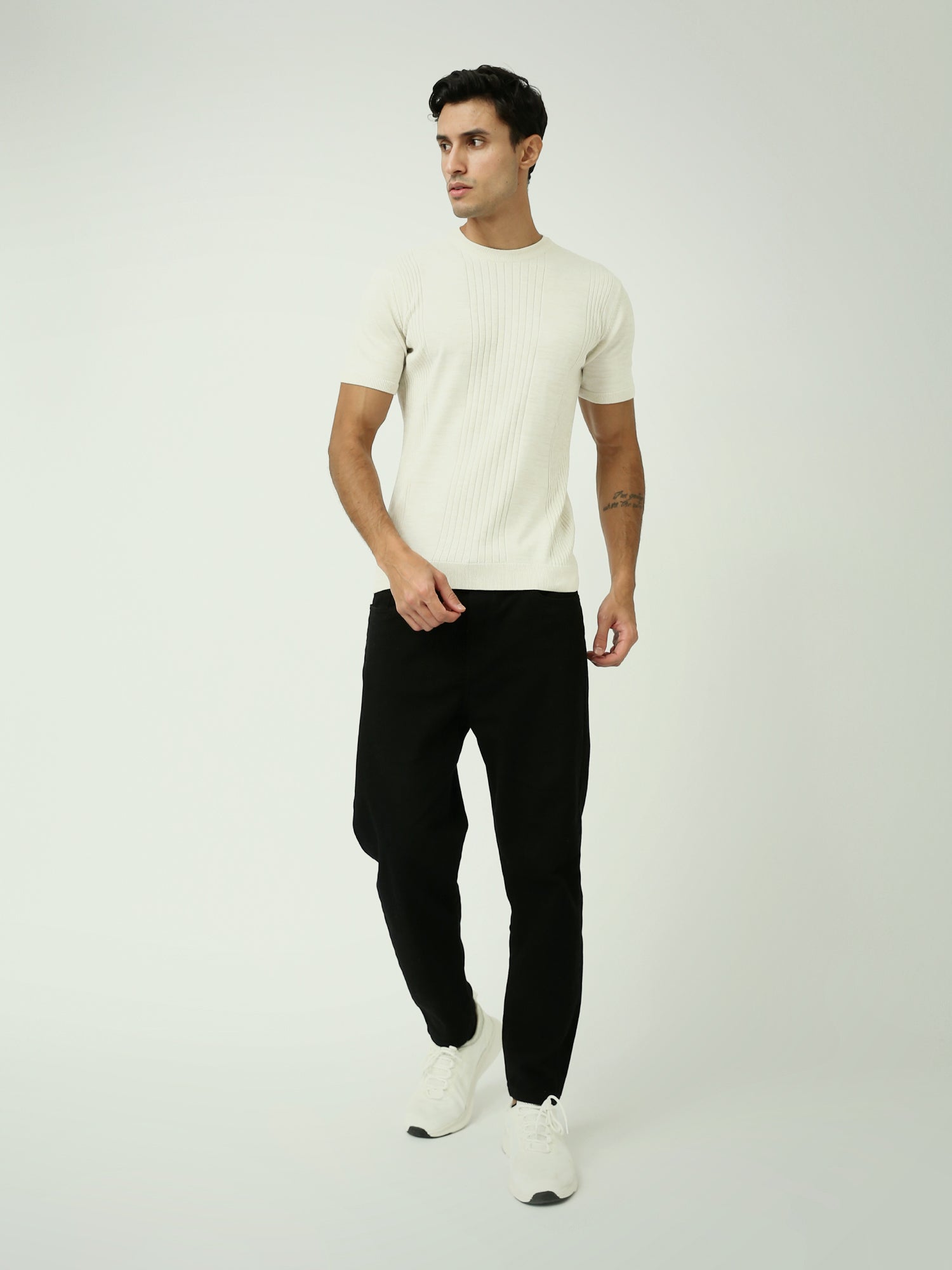 T-shirt Homme à Maille Côtelée - Élégance et Confort pour Tous les Jours - TSH24SKRR20959TM1