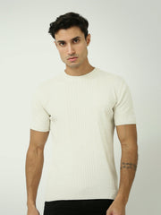 T-shirt Homme à Maille Côtelée - Élégance et Confort pour Tous les Jours - TSH24SKRR20959TM1