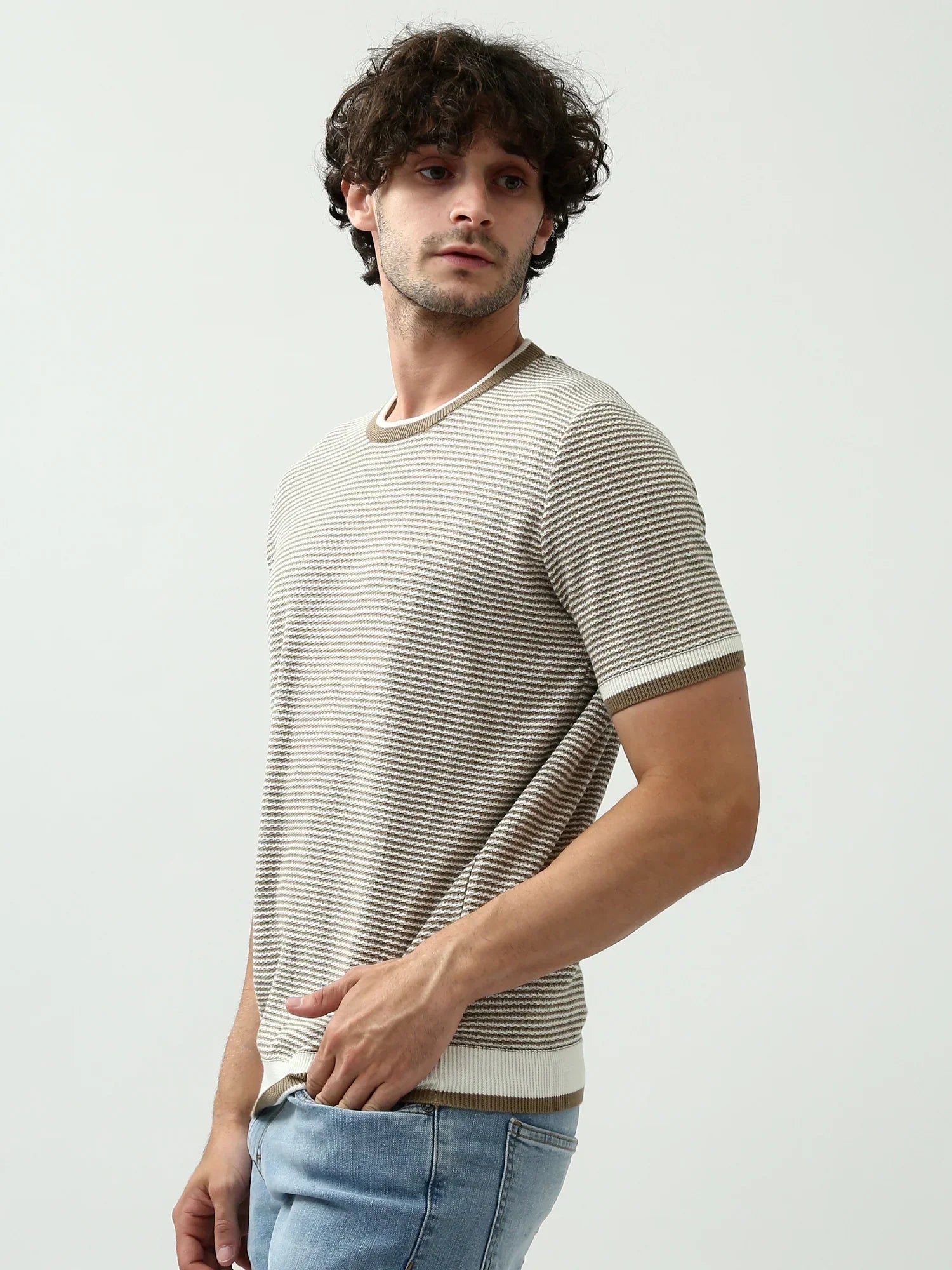 T-shirt pour homme décoré de rayures - TSH24SKRS20950TM1