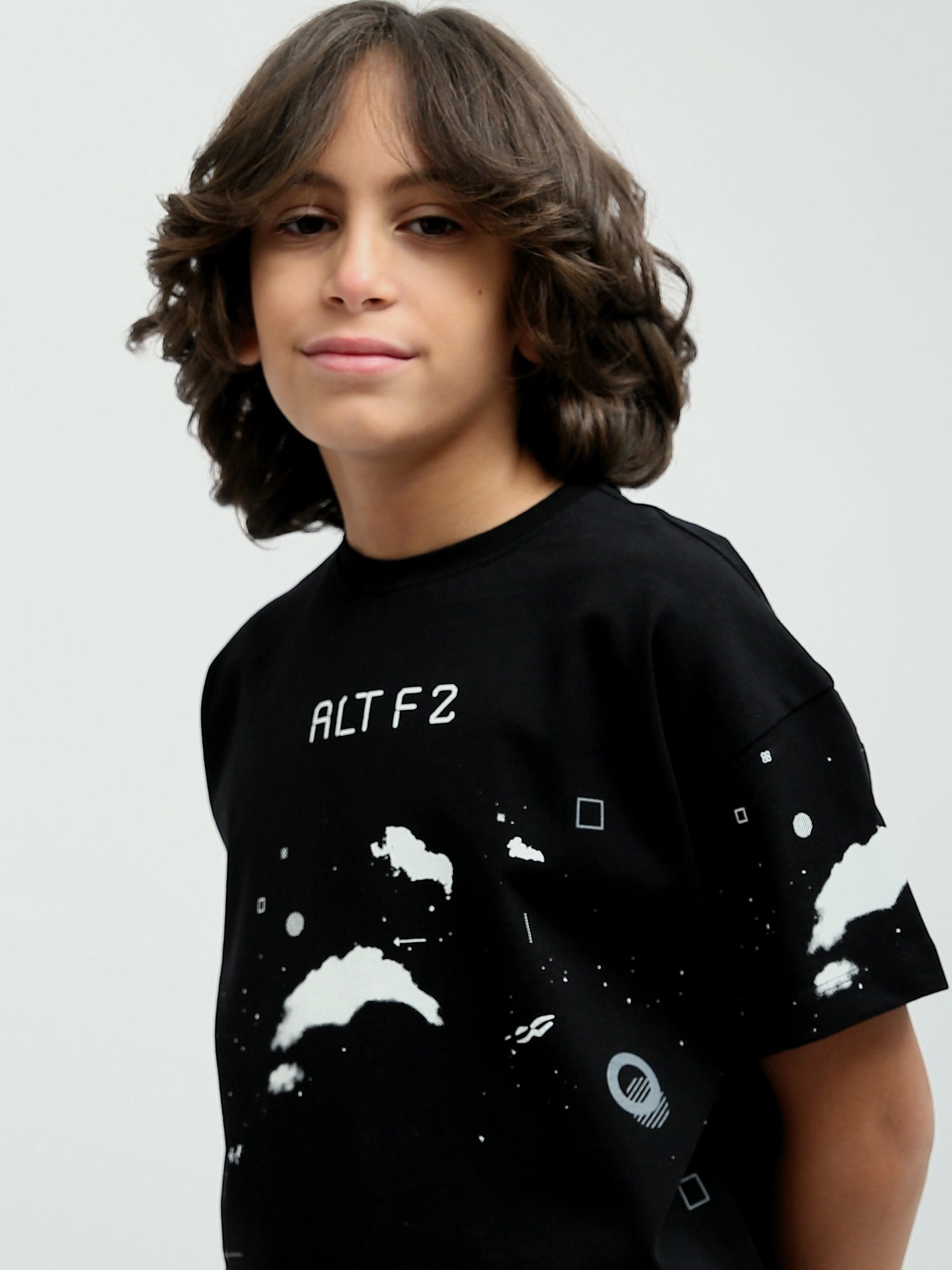 T-shirt enfant design inspiré de l'espace avec imprimé "ALT F2" - TSH24SPRO20017TB1