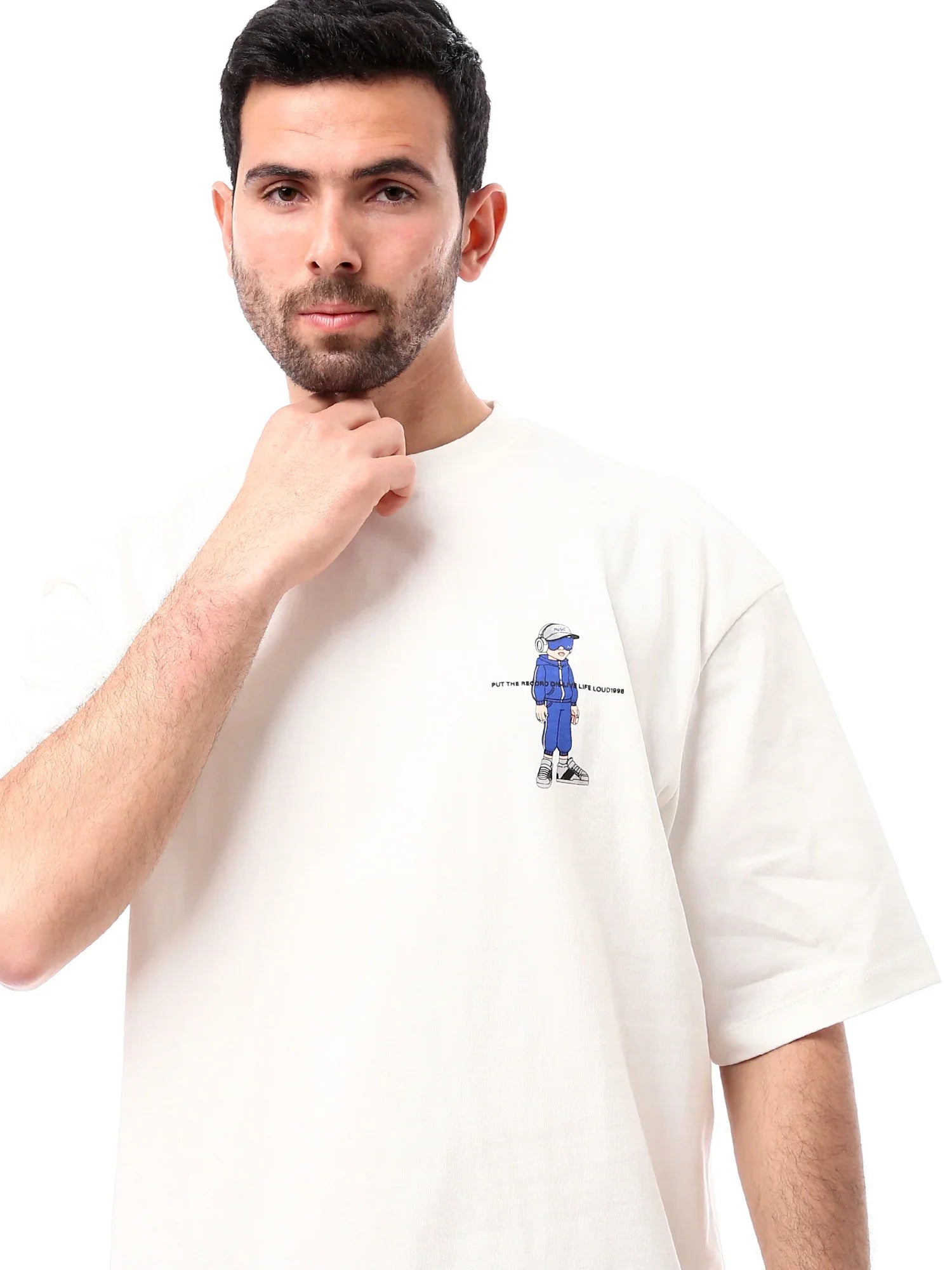 T-shirt à imprimé de personnage avec slogan - T-shirt décontracté pour homme - TSH24SPRO20032TM1