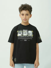 T-shirt Enfant Moderne avec Imprimé "BIPOLAR" – "TWO SIDES OF EMOTIONS" pour un Look Unique - TSH24SPRO20055TB1
