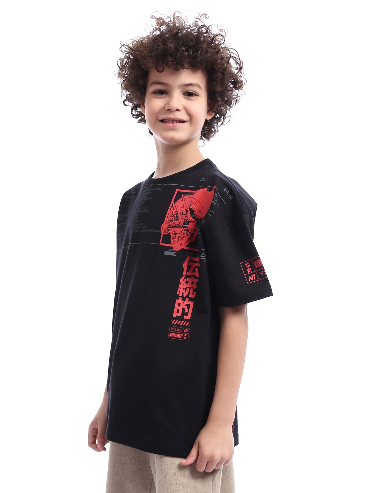 T-shirt Garçon Décoré Oversize avec Imprimé Moderne - Design Confortable et Attrayant - TSH24SPRO20069TB1