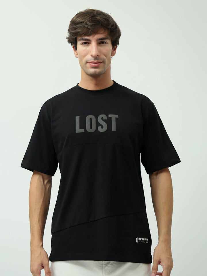 تيشيرت رجالي بتصميم عصري وكلمة "LOST" - TSH24SPRO20070TM1