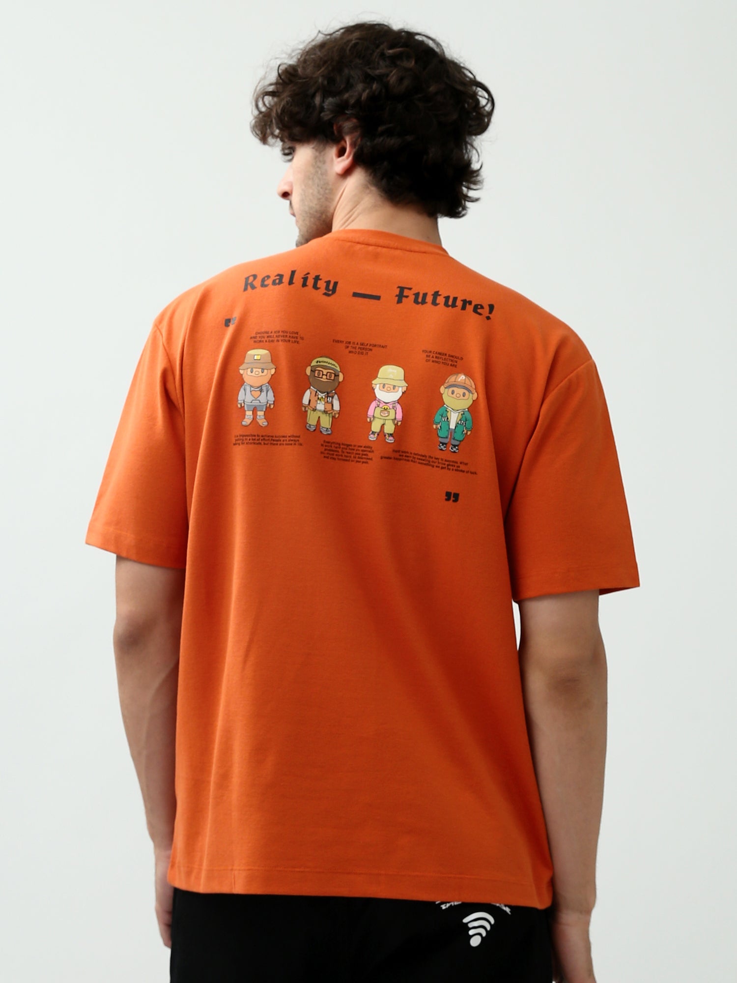 T-shirt pour homme orange avec petite impression - TSH24SPRO20080TM1