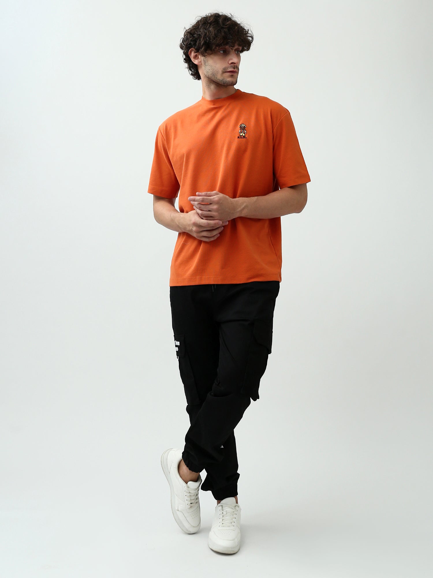 T-shirt pour homme orange avec petite impression - TSH24SPRO20080TM1
