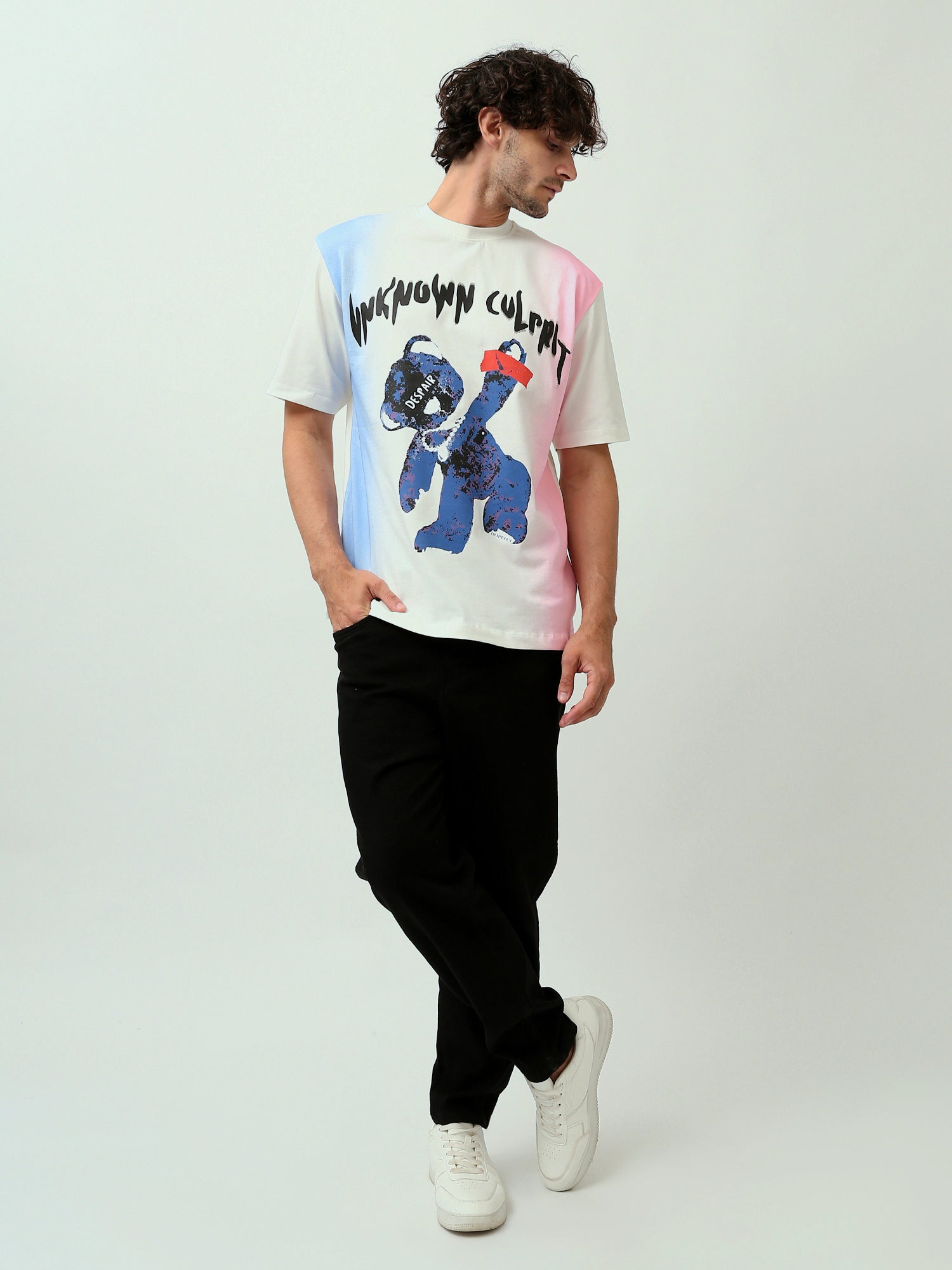 T-shirt Homme Oversize Imprimé Ours Graphique – TSH24SPRO20092TM1