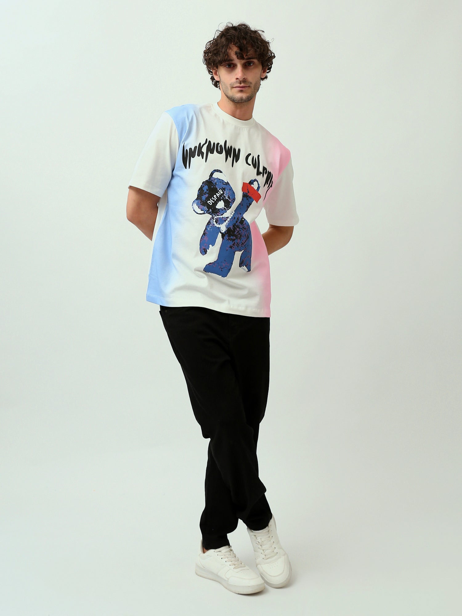 T-shirt Homme Oversize Imprimé Ours Graphique – TSH24SPRO20092TM1