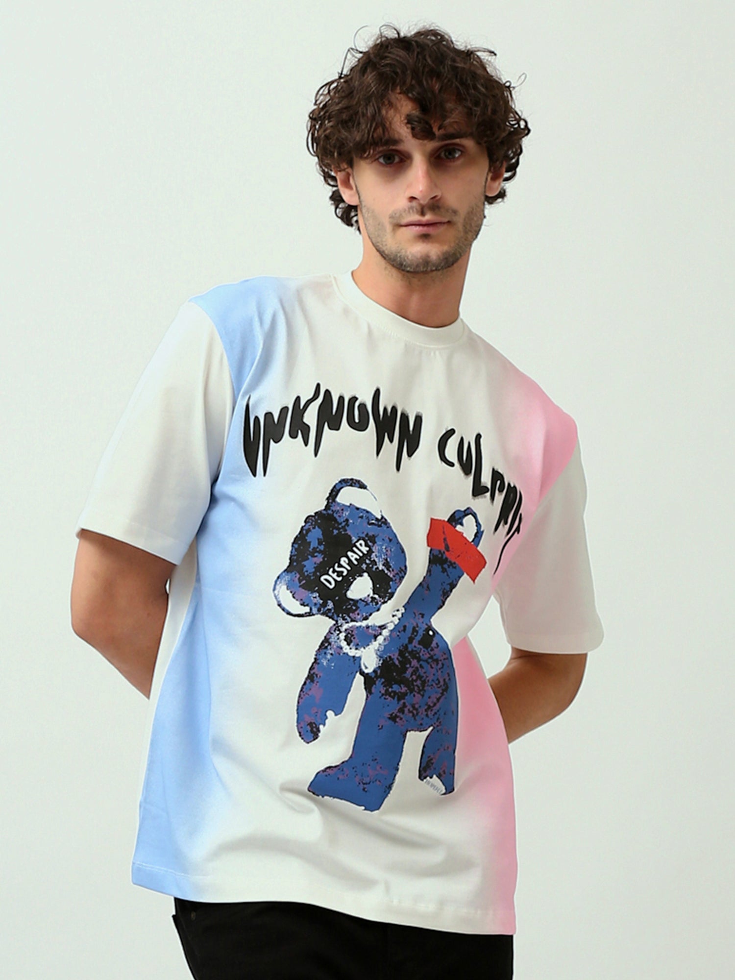 T-shirt Homme Oversize Imprimé Ours Graphique – TSH24SPRO20092TM1