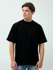 T-shirt Homme Noir Coupe Droite – Style Minimaliste Casual - TSH24SPRO20103TM1