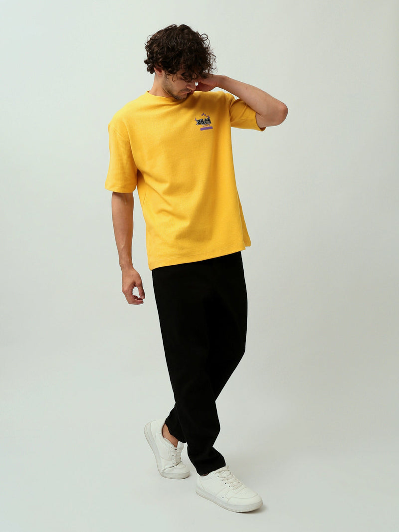 T-shirt Homme Oversize Texturé avec Imprimé Graphique - TSH24SPRO20105TM1