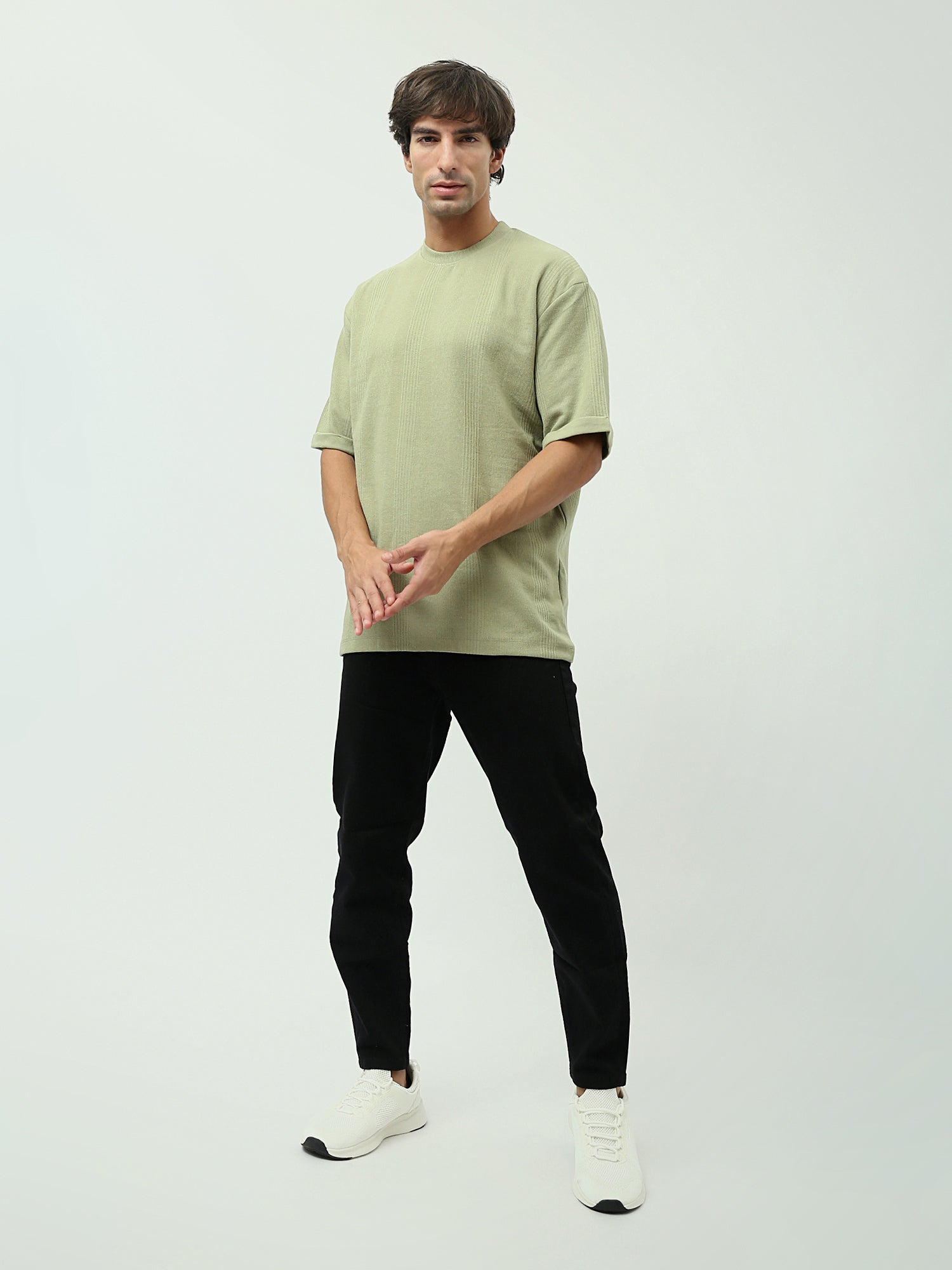 T-shirt Homme Oversized Fit – Couleurs Army et Navy – TSH24SPRO20108TM1
